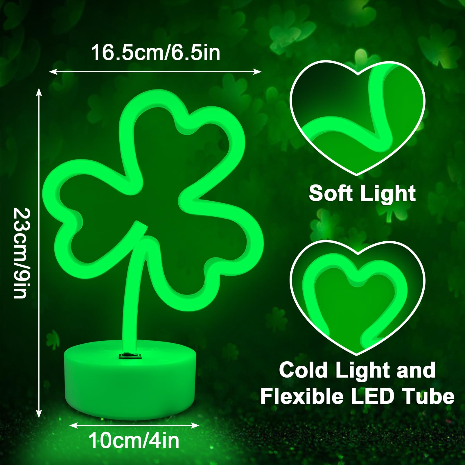 Brightdeck 2 Pack Clover Neon Signs  Led Lights Battery Operated Or Usb Powered Decoration Lamp  Neon Lights Decor For St. PatrickS Day Gifts  Wedding  Party  Room Decor(Clover)