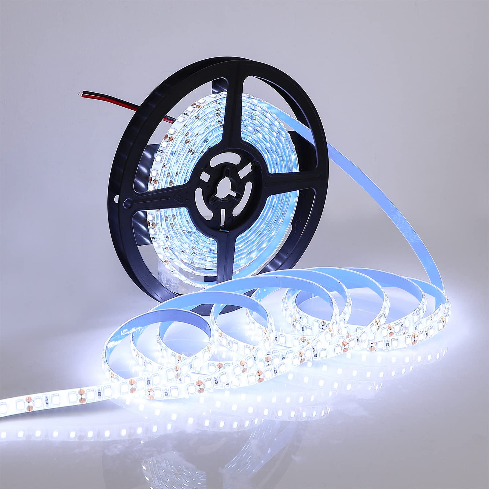 Supernight 600 Leds Light Strip, 16.4Ft Waterproof Daylight White Led Rope Lighting For Bedroom, Boat, Christmas, Tv Backlighting