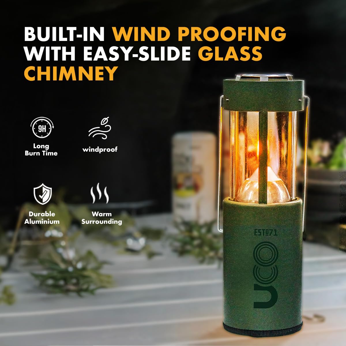 Original Candle Lantern, Powder Coated, Forest, Updated Color, 6.5 Inches