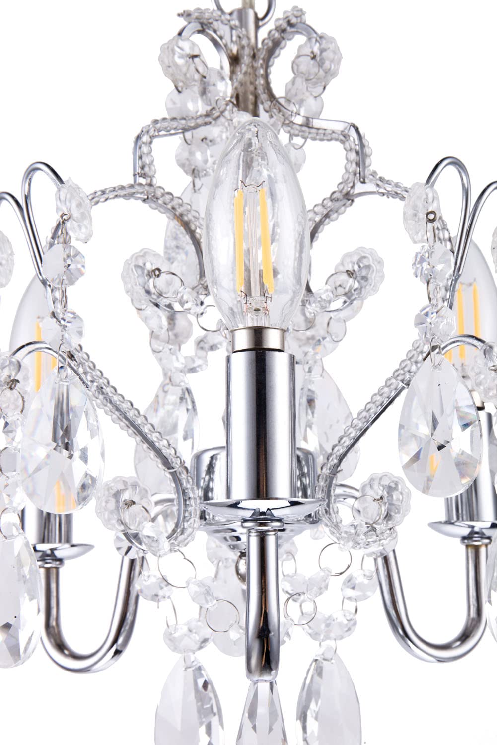 Elegant Lighting LD5019D9 Karter 3 Light 9-1/2'' Wide Taper Candle Chandelier  Polished Black