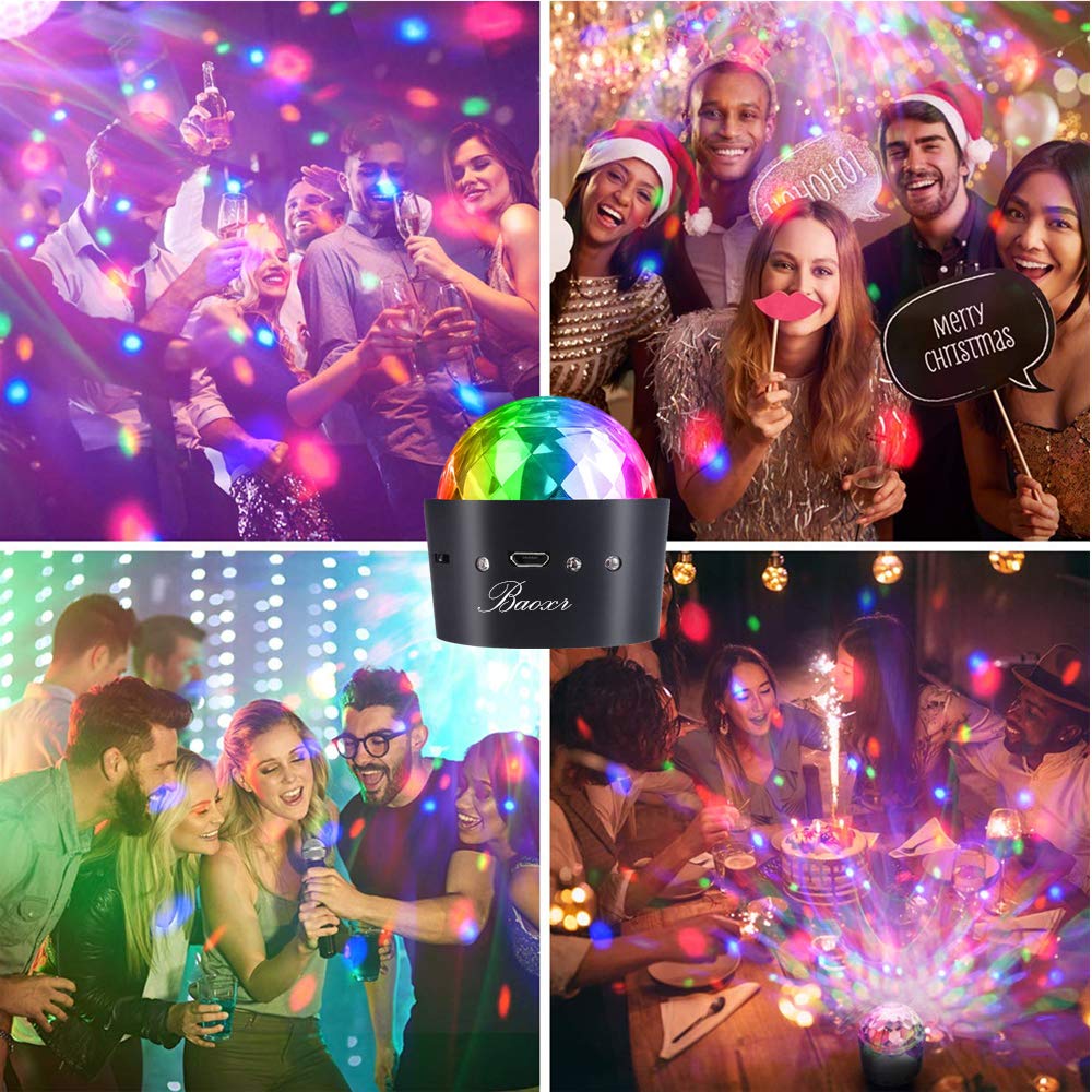 Mini Disco Lights Magic Ball Led Stage Car Atmosphere Dj Lights With Powerful Magnets And Built-In Battery For Birthday Party & Christmas Decoration
