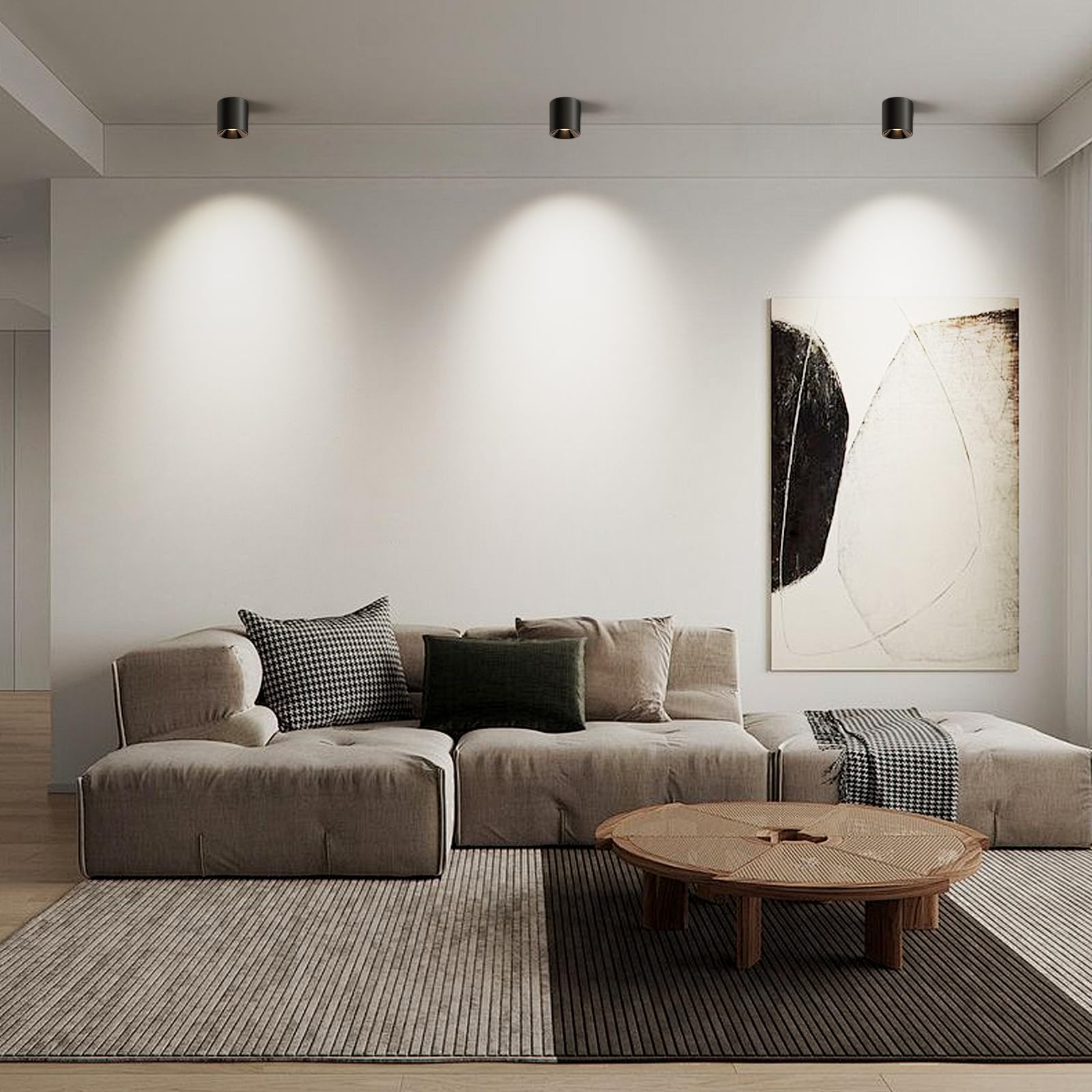 Okeli Modern Led Ceiling Light Fixture Flush Mount Cob 20W 4000K Cylinder Ceiling Lights, Dimmable Hallway Lighting Fixtures Cei