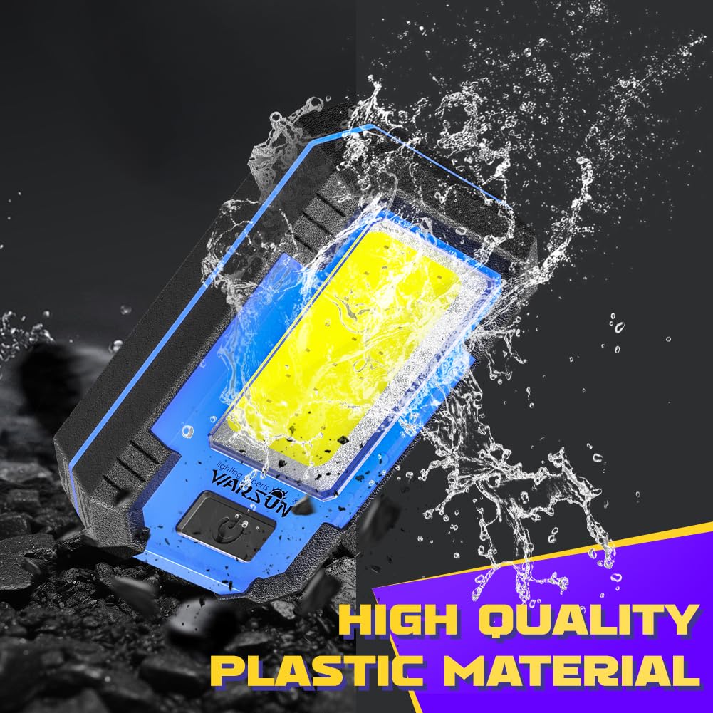 WARSUN Rechargeable LED Work Light - 1200 Lumens, Magnetic, Portable, Blue, Model Y36, Ideal for Car Repair, Camping, Hiking, Gifts for Dad