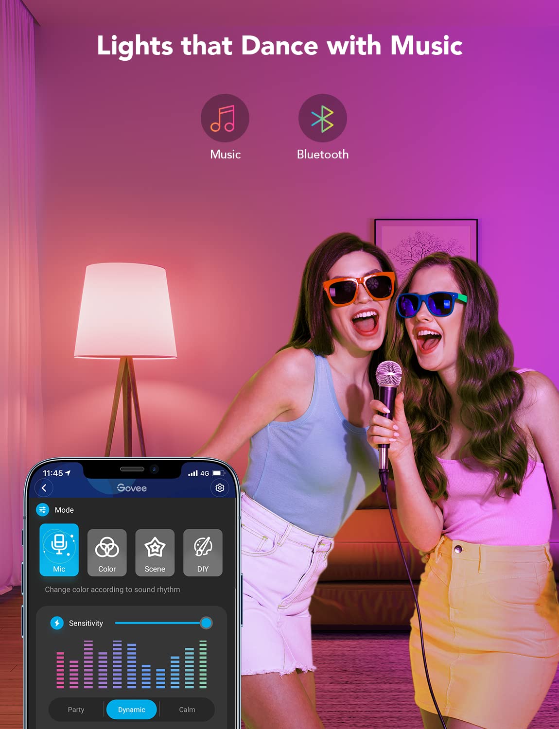 Govee Smart Light Bulbs, WiFi & Bluetooth Color Changing, Music Sync, 16M DIY Colors, Works with Alexa & Google Assistant, 2 Pack