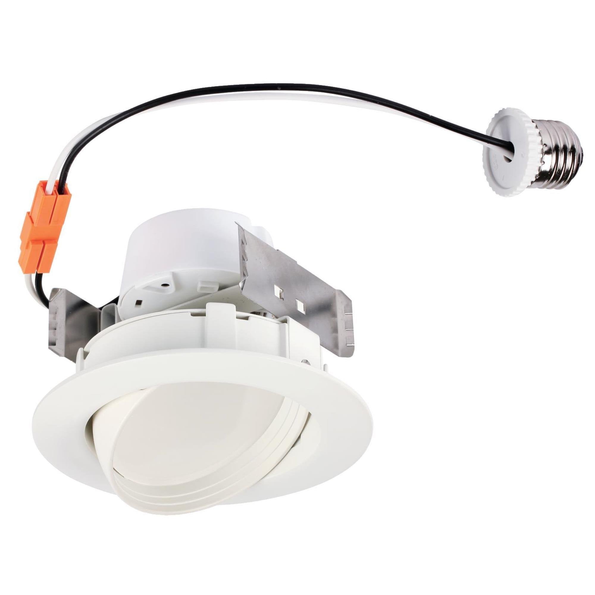 Westinghouse 5082000 4-Inch LED Downlight Dimmable Warm Light Bulb, 65-Watt Equivalent, White Trim, Medium Base