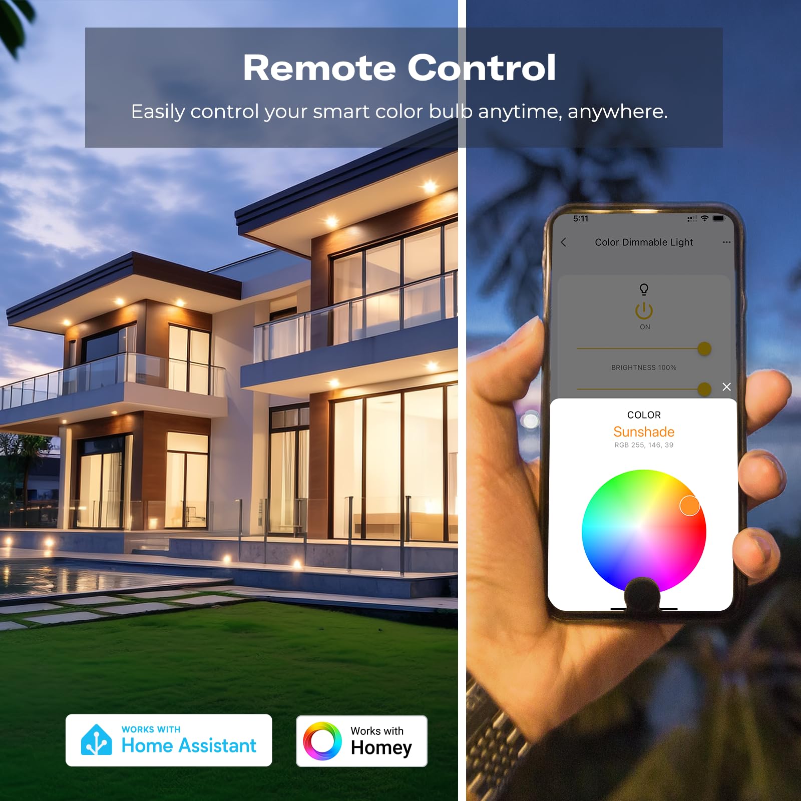 THIRDREALITY Zigbee Smart Color Bulb 4 Pack, A19 RGBCW, 2700K-6500K, 800 Lumens, Compatible with Smart Home Devices