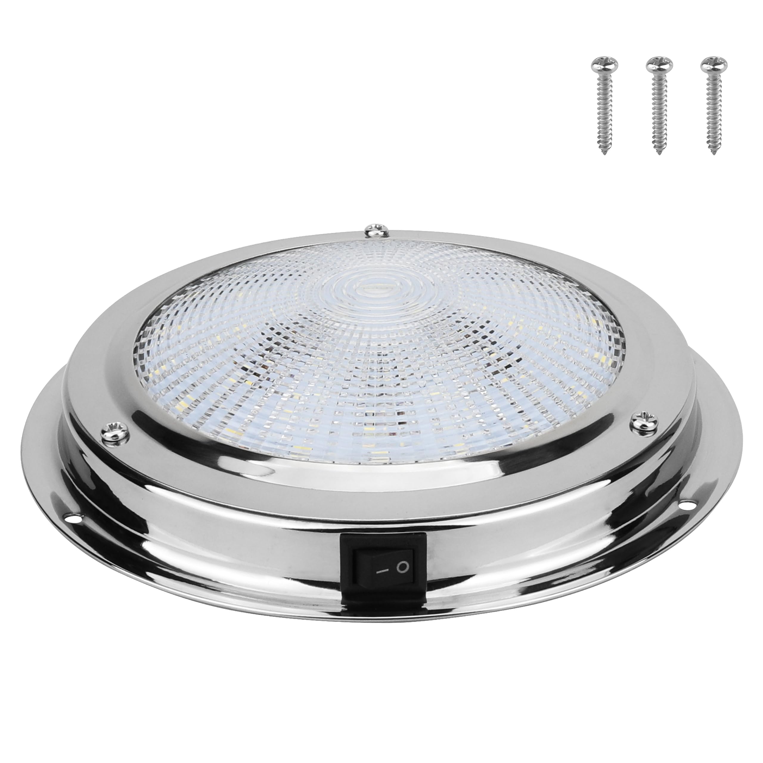 RVZONE Marine Boat Dome Light 12V LED Boat Interior Lights with Toggle Switch 5.5 LED Boat Cabin Light with Stainless Steel Surface Mount