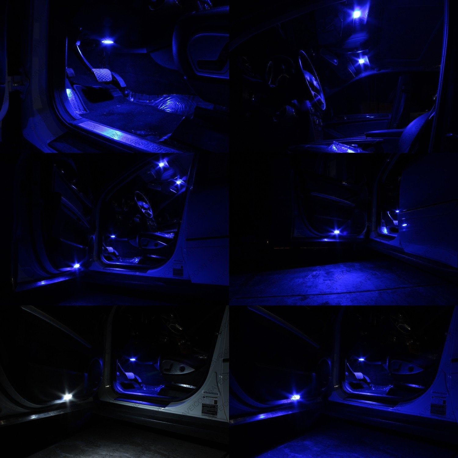 SAWE 5-SMD LED License Plate Dome Map Lights Bulbs Pack of 8 Blue