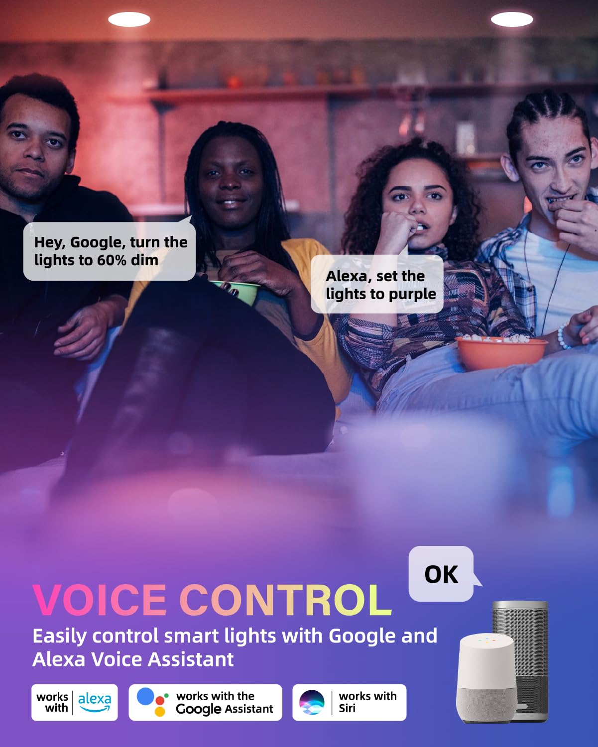 12 Pack Smart Recessed Lighting 6 Inch, 6 Inch Led Recessed Lights 12W 1200Lm, Smart Downlight With Junction Box Compatible With Alexa/Google Assistant And Siri - Etl And Energy Star Certified