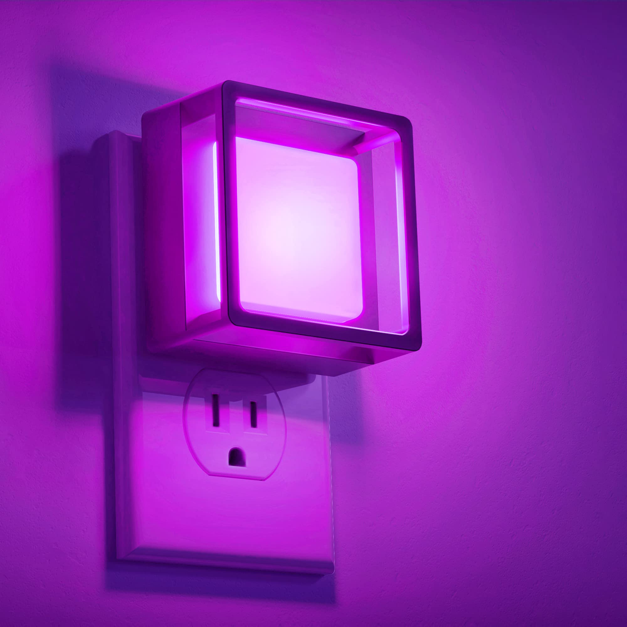 DORESshop Night Lights Plug Into Wall, LED Dusk to Dawn Sensor, 2 Pack, Purple Plastic