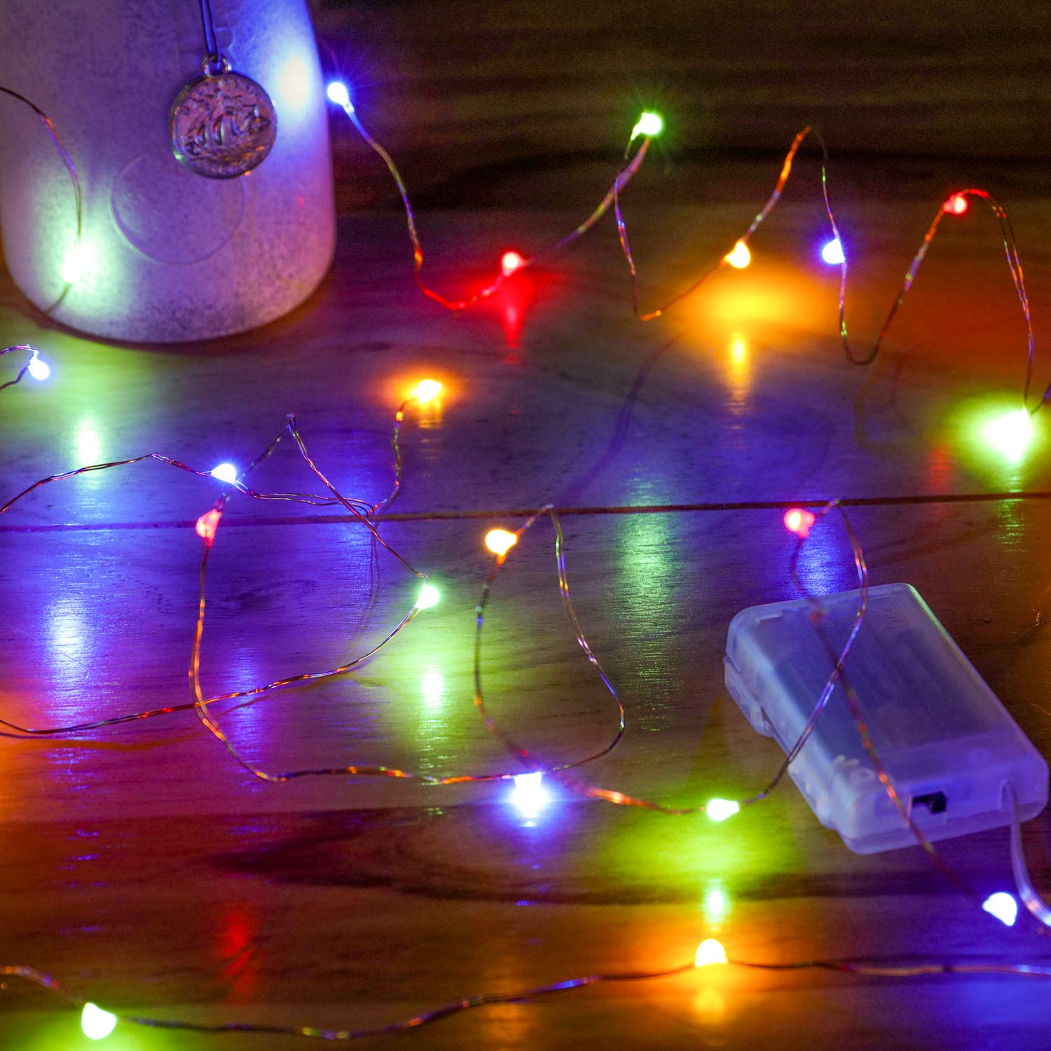 Mikasol Fairy Lights Battery Operated, 1 Pack Mini 3*AAA Battery Powered Copper Wire Led Starry String Lights Firefly Lights for