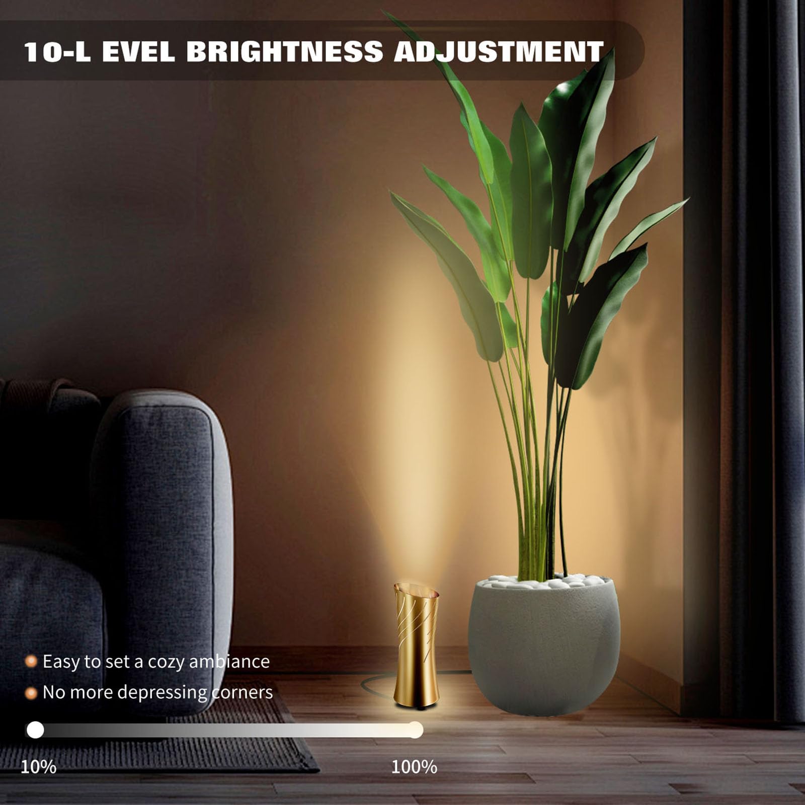 Fulanzaren Uplighting Indoor Floor Can Light, 2700K-6500K, Aluminum, 2 Pack, White, Model cct01
