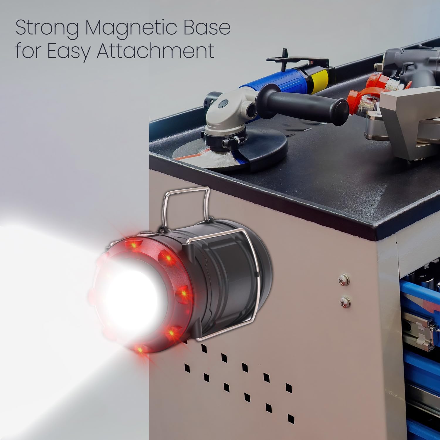 Lichamp 4 Pack Lantern Camping Essentials Lights, Battery Powered Collapsible Lanterns Flashlights with Red Strobe/SOS, Magnetic