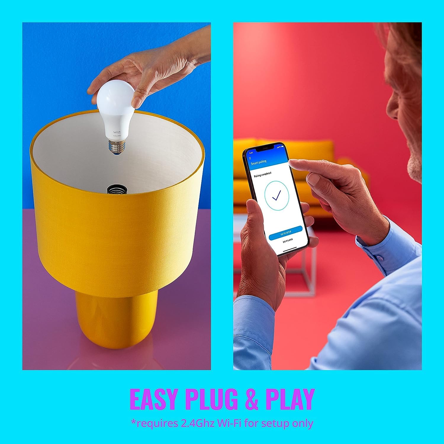 Wiz 60W A19 Tunable White Led Smart Bulb - Pack Of 1 - E26- Indoor - Connects To Your Existing Wi-Fi - Control With Voice Or App