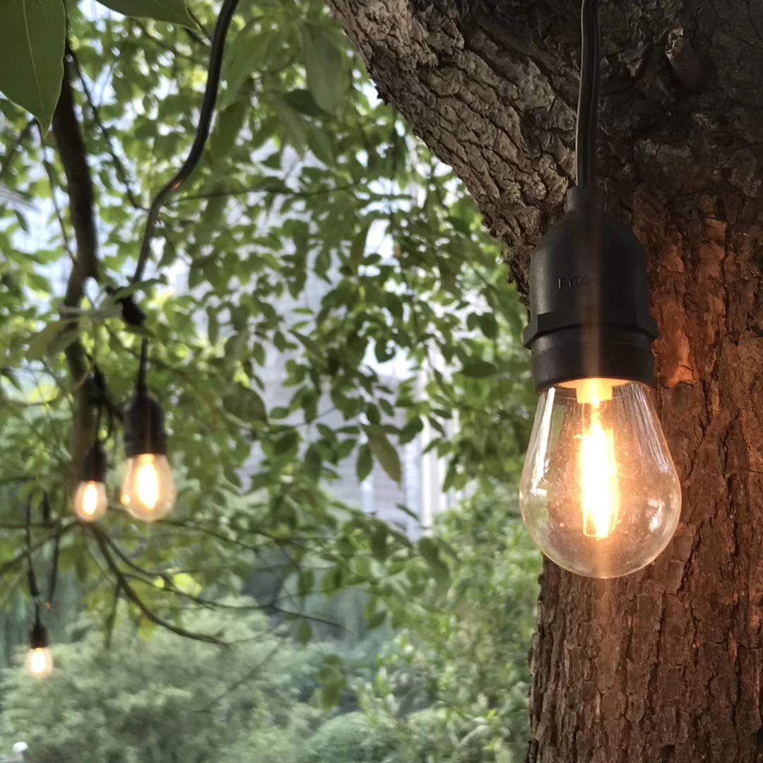 C-Light S14 Led String Light Bulbs, 10W Equivalent, Warm White, Shatterproof, Waterproof, 15 Pack