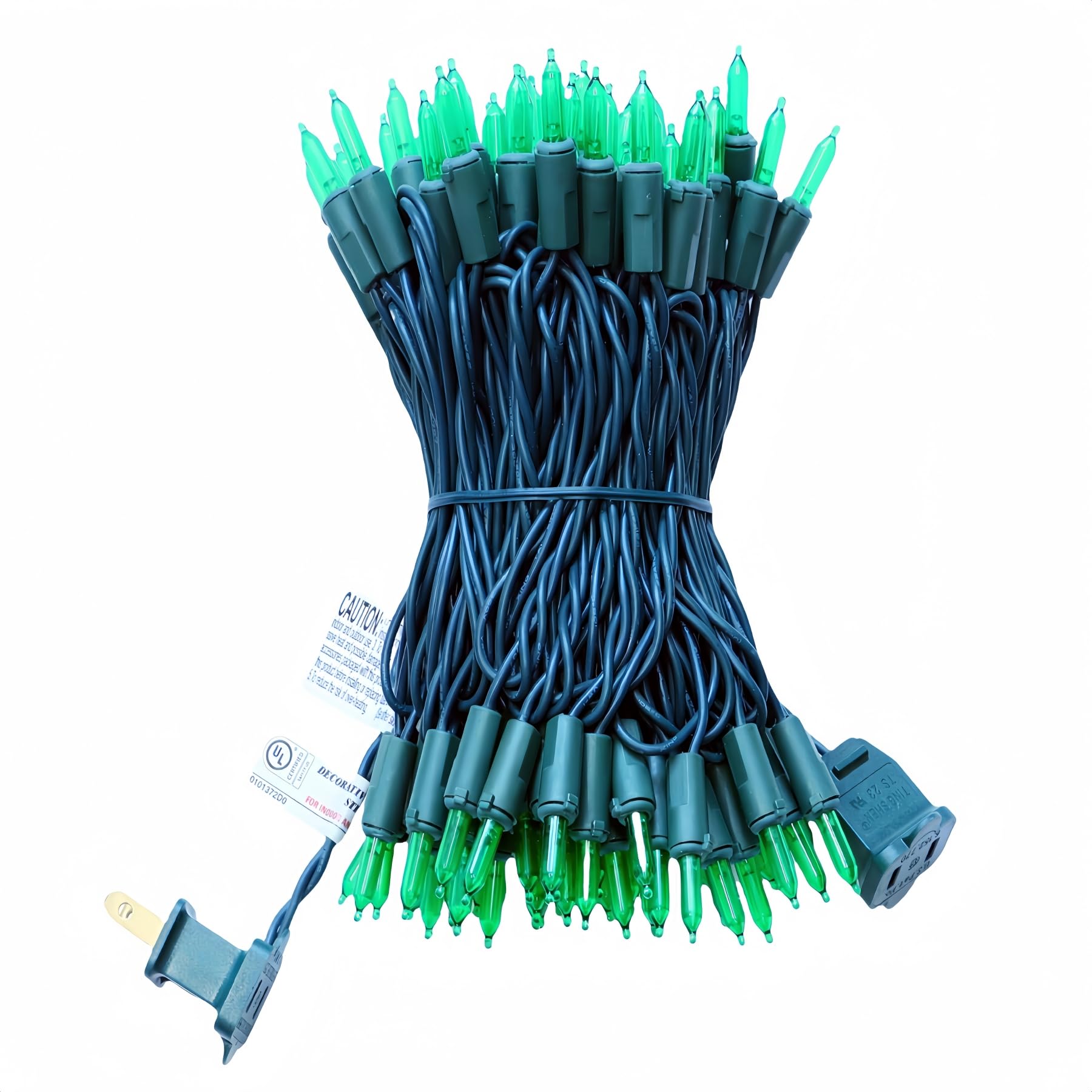 Jinbest 100 Led Green Christmas Lights, Ul Certified And Commercial Decorative Lighting String 35 Ft Green Wire, For Indoor Outd