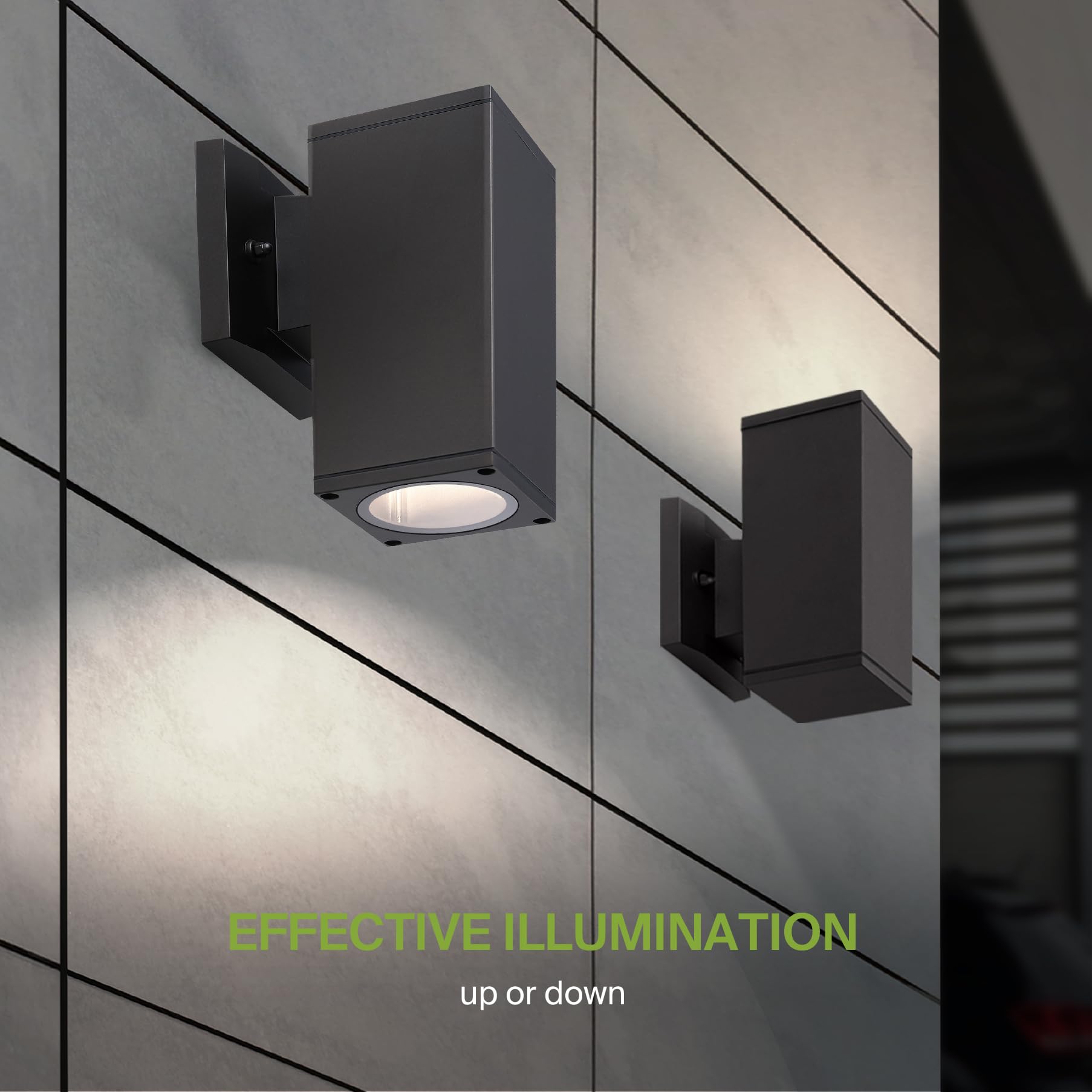 ASD 1-Way Square Cylinder Wall Light Fixture, 60W E26, Waterproof, Oil-Rubbed Bronze, Model A-OCLS-1I-2660-BZ