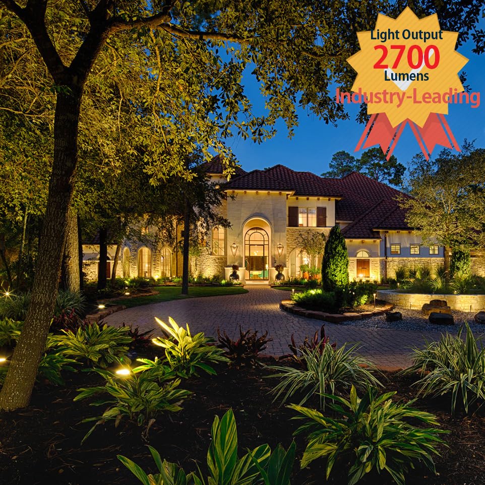 Explux 250 Watt Equivalent Par38 Led Flood Light Bulbs, Super Bright 2700 Lumens, Dimmable, Full-Glass Outdoor Waterproof & Anti