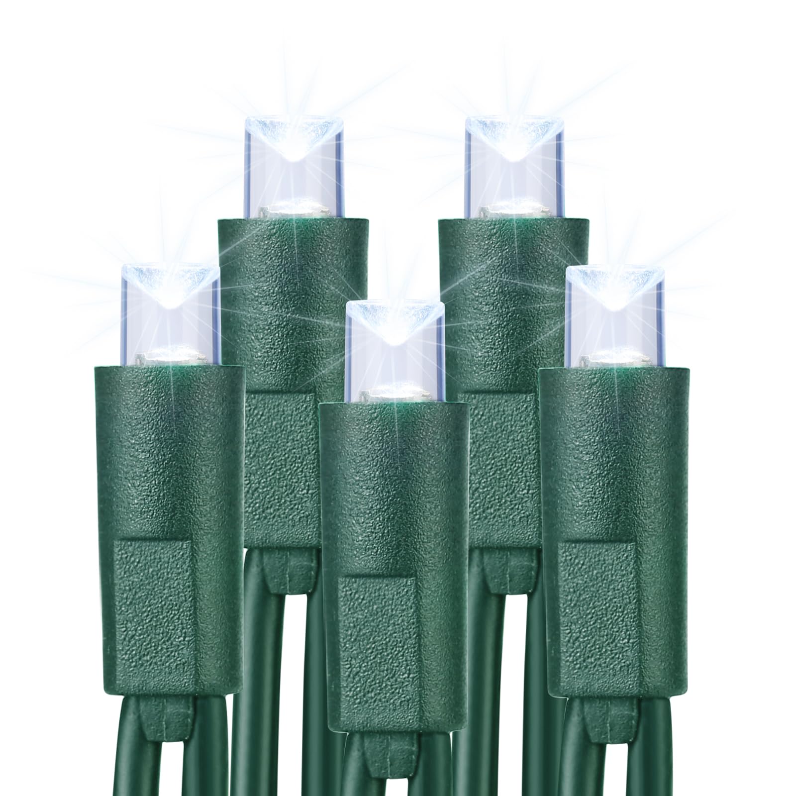 Brizled 33ft 100 LED Christmas Lights, Cool White, 5mm Wide Angle, UL Certified, Indoor/Outdoor Decor