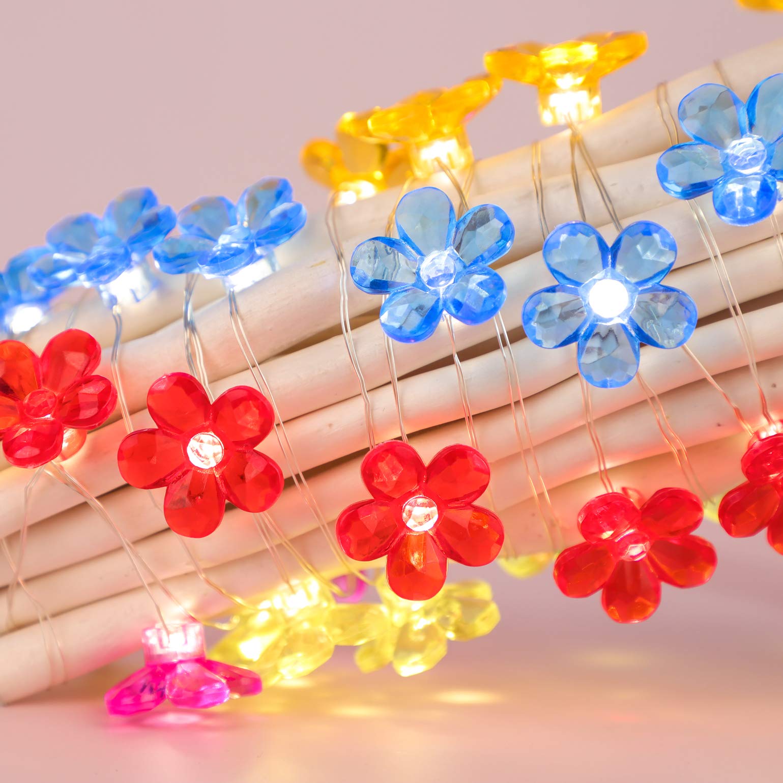 Silverstro Flower Led Lights With Remote Usb & Battery Operated 10Ft 30Leds String Lights - Home Wedding Birthday Party Ocean Holiday Easter Decor