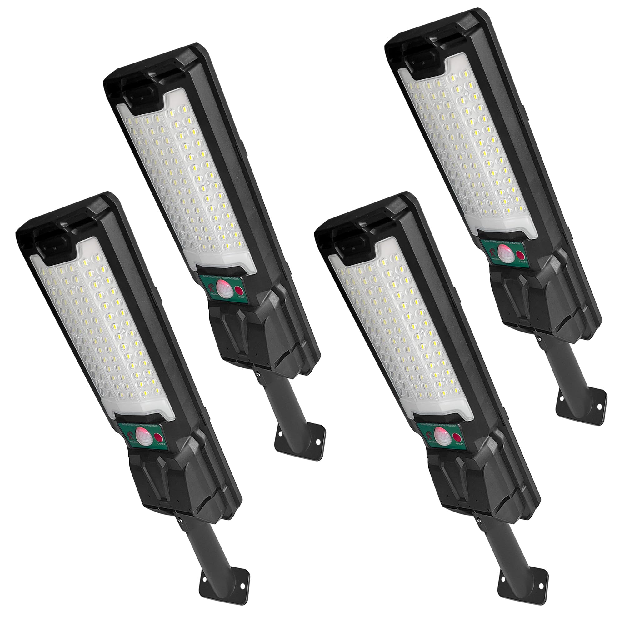 AODPWEN Solar Lights Outdoor Waterproof 4 Pack, Solar Street Lights Outdoor with Remote Control, Upgraded Wide Angle High Lumens