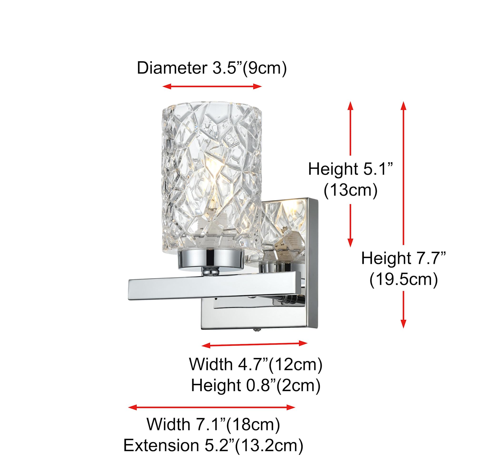 Living District Cassie 1-Light Metal Bath Sconce in Brass and Clear