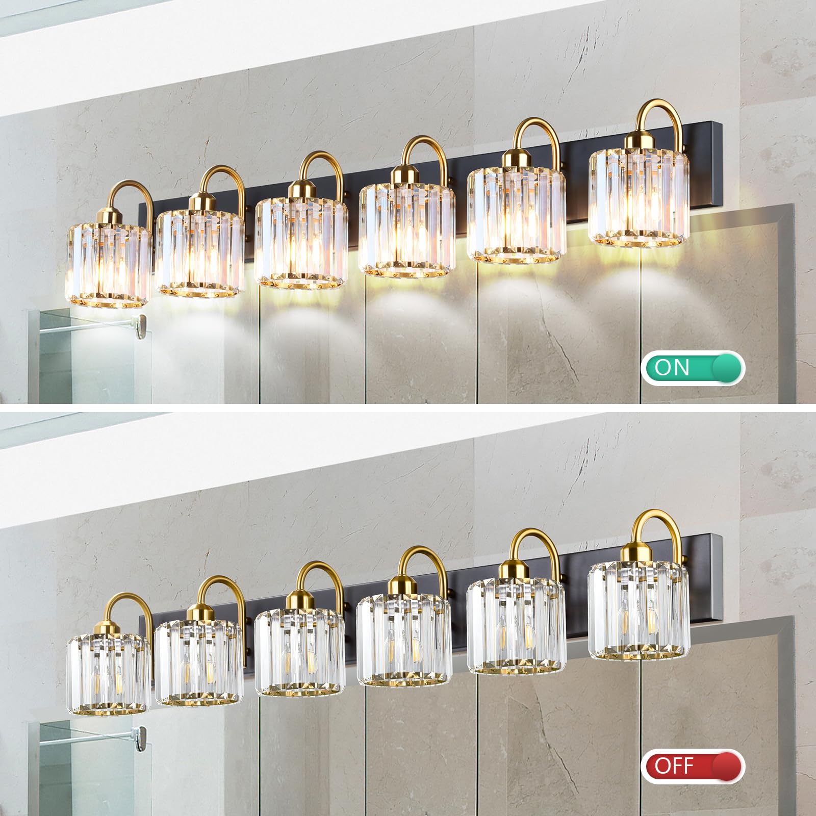 Bathroom Vanity Light,Gold Bathroom Light Fixtures,Vanity Lights For Bathroom,Bathroom Light Fixtures Over Mirror,Black 6 Light