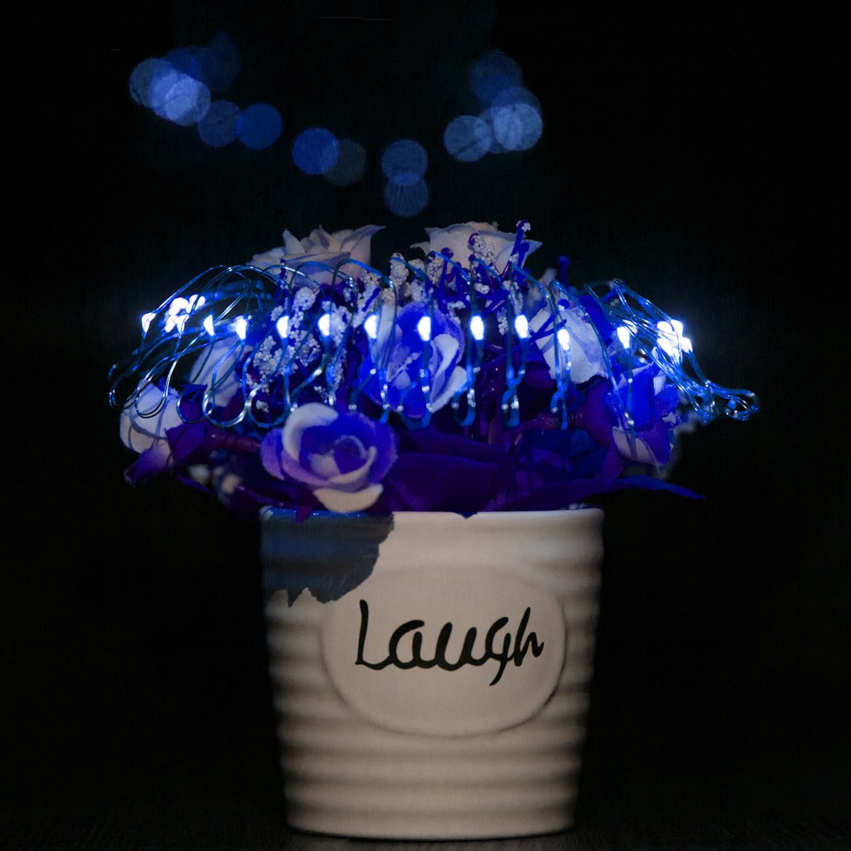 [10-Pack] Led String Lights, 6.6Ft Led Moon Lights 20 Led Micro Lights On Silver Copper Wire (Batteries Include) For Diy Wedding Centerpiece, Table Decoration, Party (Blue)