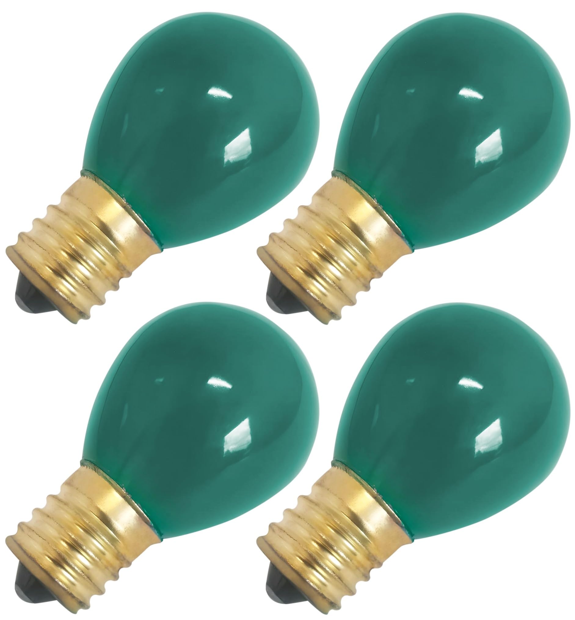 Ocs Parts 10S11N-130V-Cg Green Light Bulbs | 4-Pack | 10 Watt 130 Volt S11 Miniature E17 Intermediate Screw Base Lamps | 4,500 H