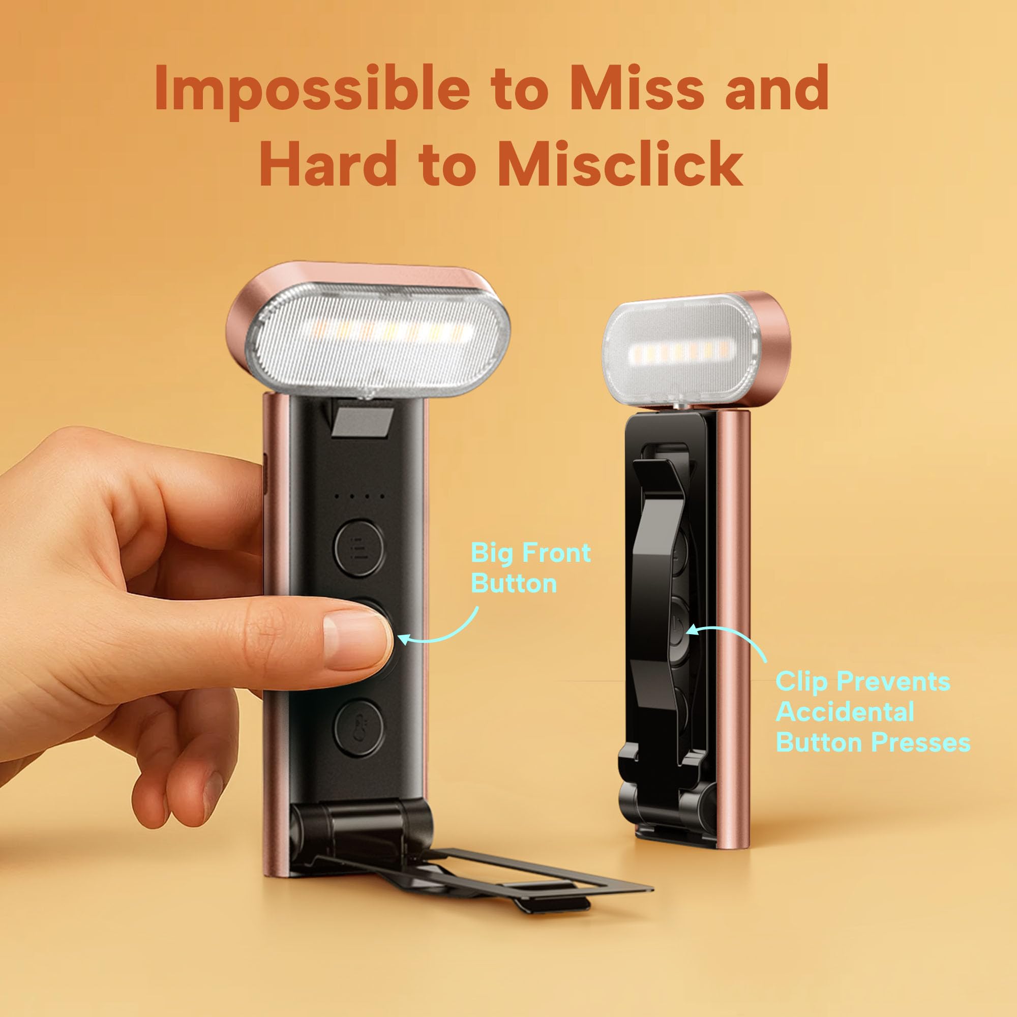 86Lux Book Light  Reading Light For Book In Bed  Usb Rechargeable Led Night Light With 3 Colors & Limitless Dimming Bookmark Light For Book Lovers Rose Gold