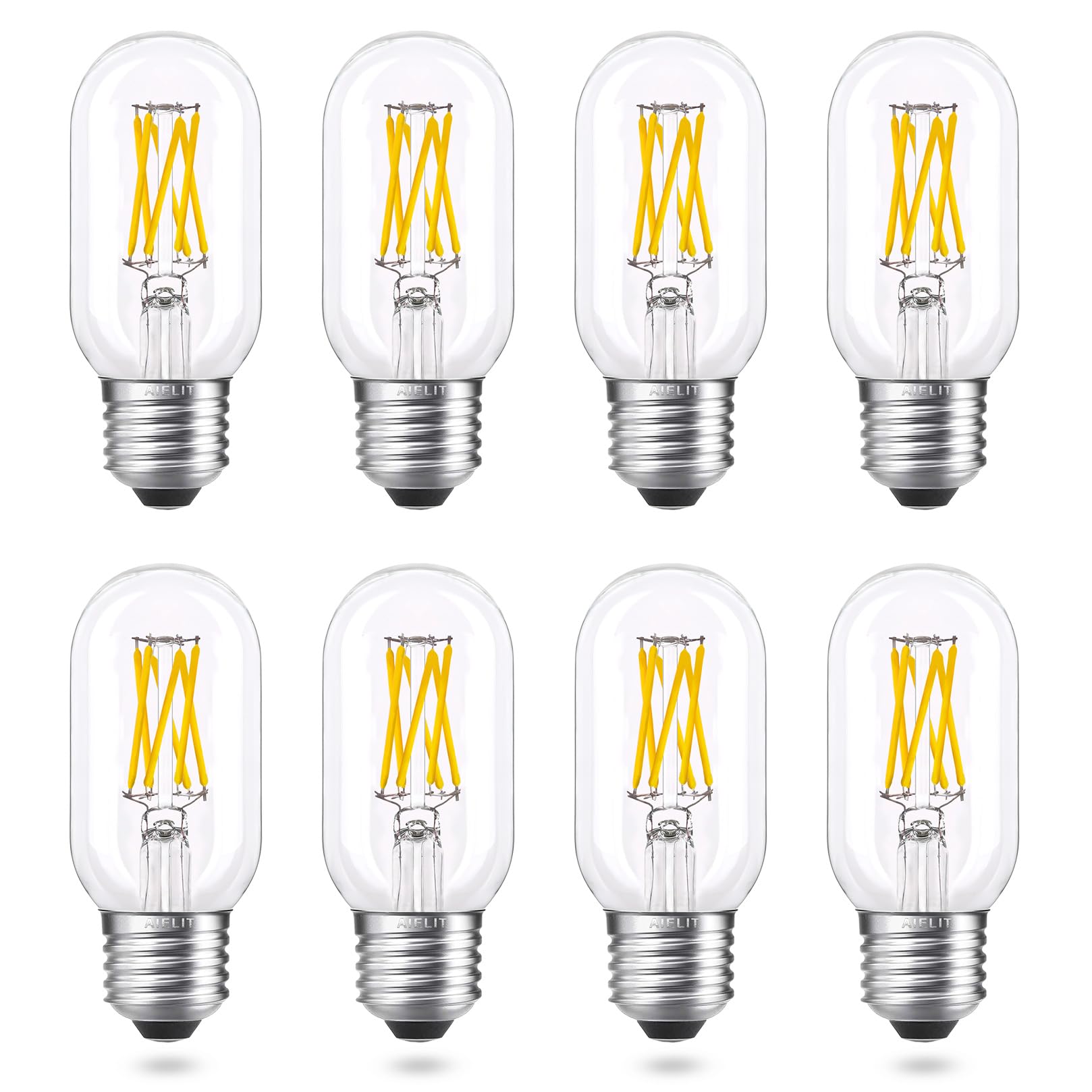Aielit T45/T14 Dimmable E26 Led Light Bulb, 6W(60 Watt Equivalent), Soft White 3000K, Vintage Led Edison Tube Filament Bulbs For