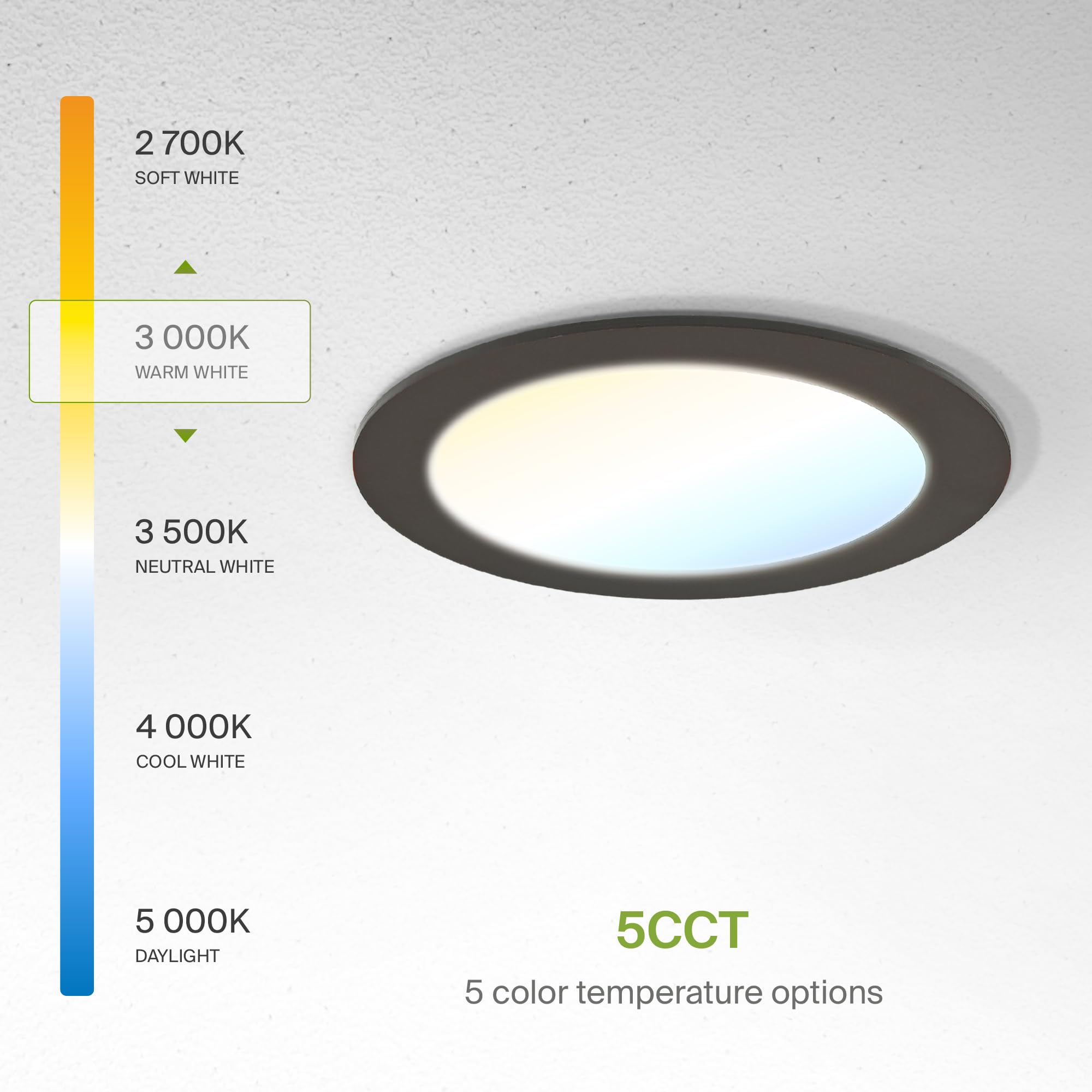 Asd 6 Pack Led Recessed Lighting 6 Inch 12W  5 Cct 2700K-5000K Cri90+  Ic Rated Ultra Thin Dimmable Ceiling Lights With J Box  Canless Wafer Downlight  Round Slim Panel Light  Energy Star Etl  Bronze
