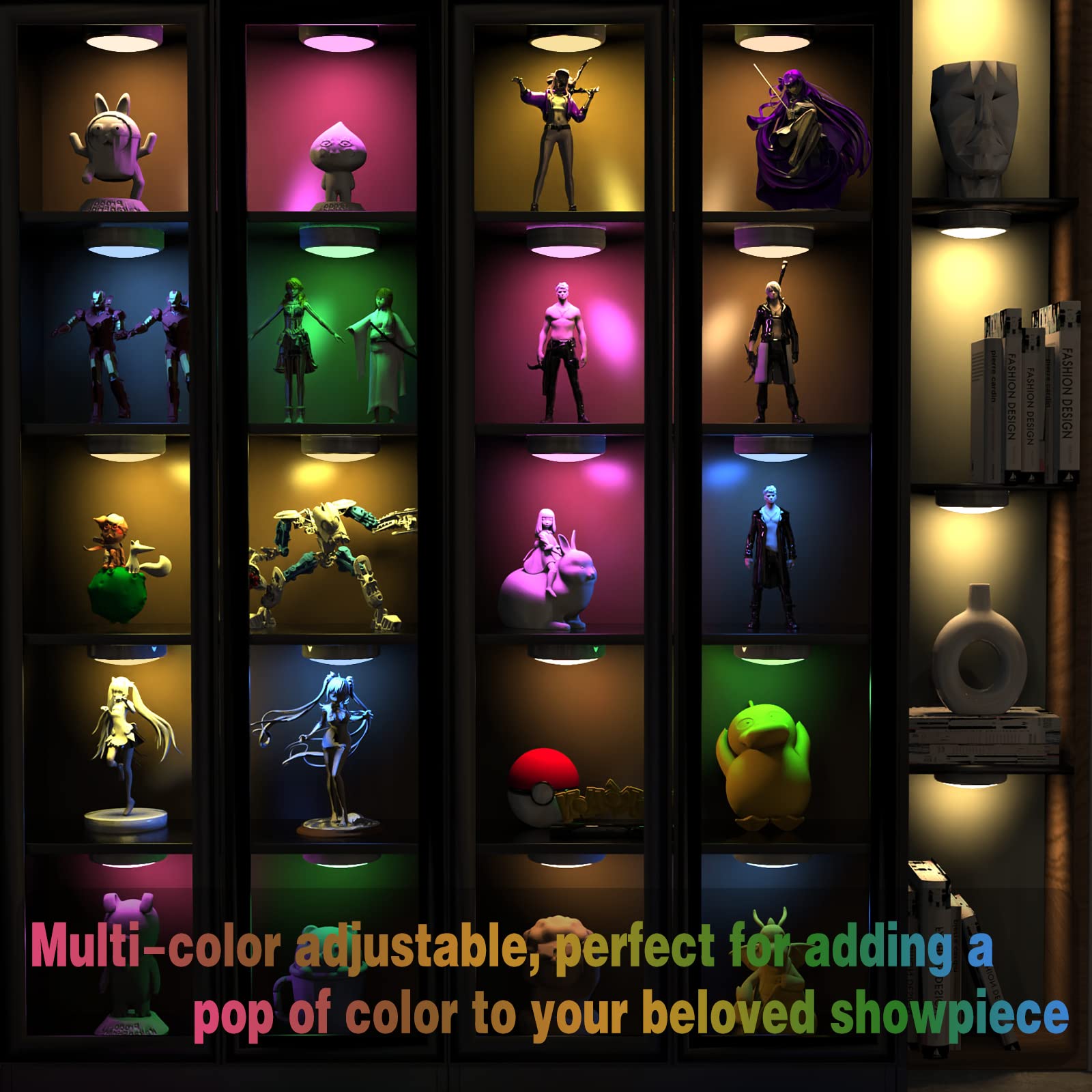 Ilyxy Puck Lights With Remote, 3 Pack Led Under Cabinet Lighting Dimmable Push Lights Battery Operated Wireless Under Counter Li