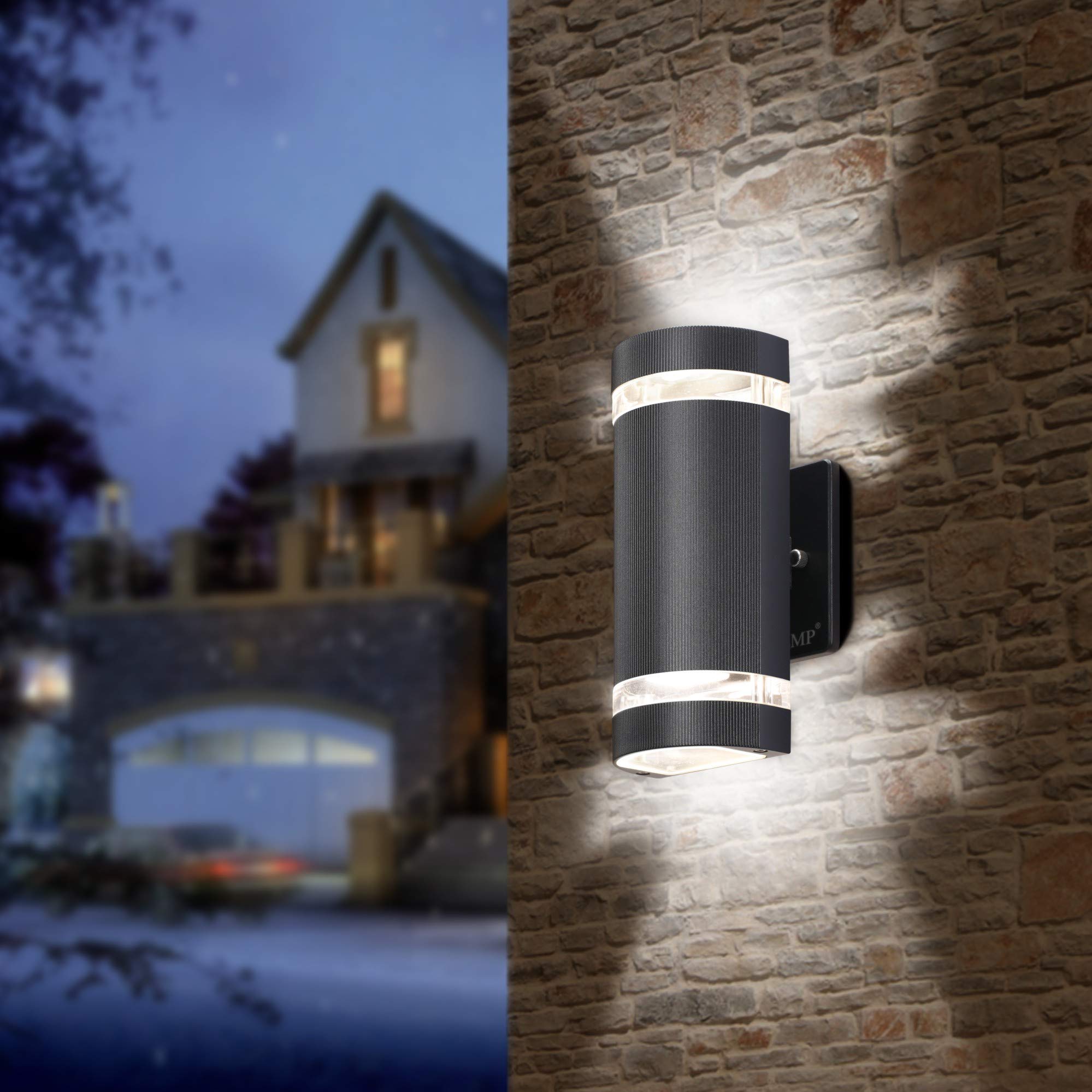 LMP LED Semi Cylinder Outdoor Wall Light, 5W 3000K, Black Aluminum, ETL Certified, 1 Pack