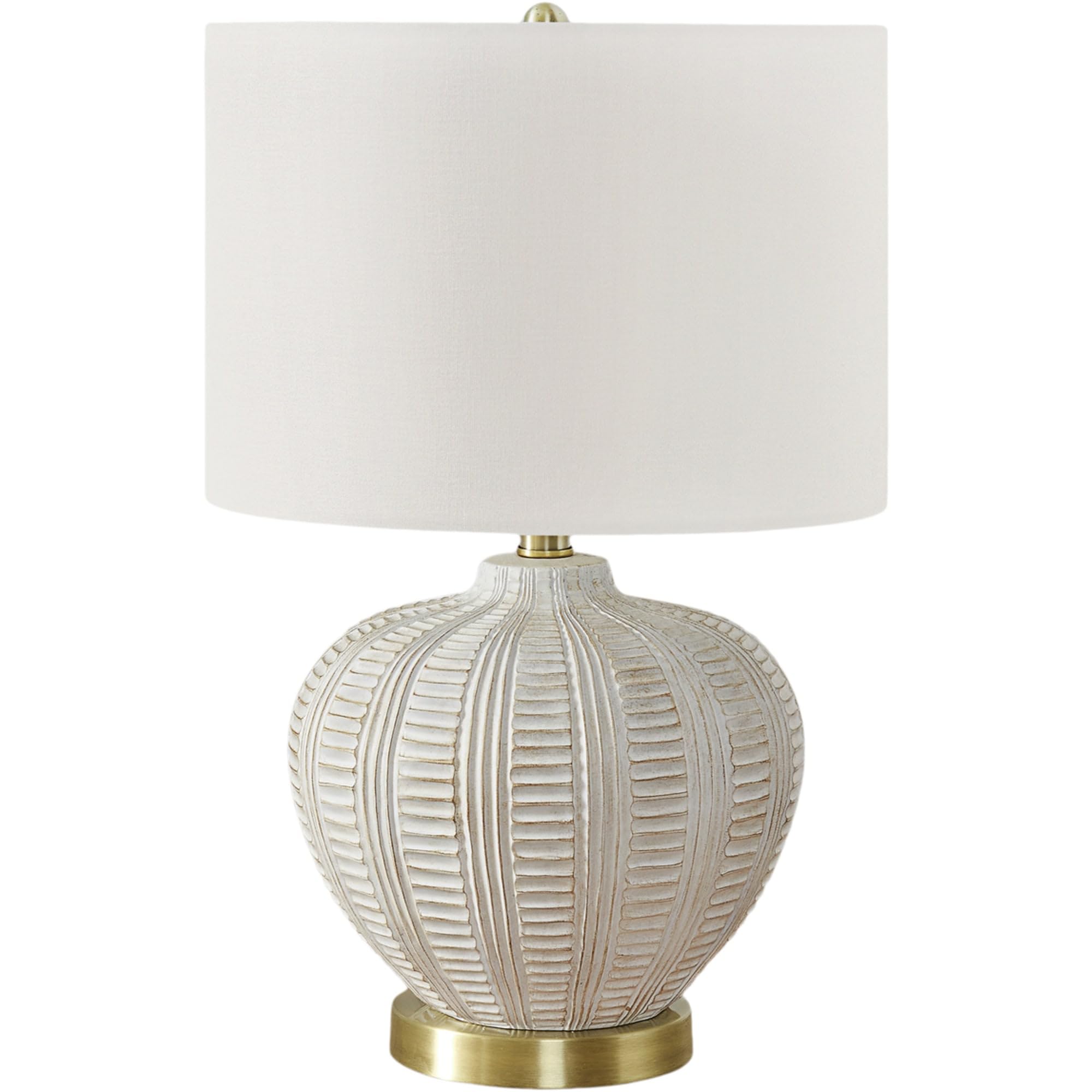 Monarch Specialties I 9617 Lightingtable Lamp, Ivory/Cream Shade, Cream Resin, Transitional