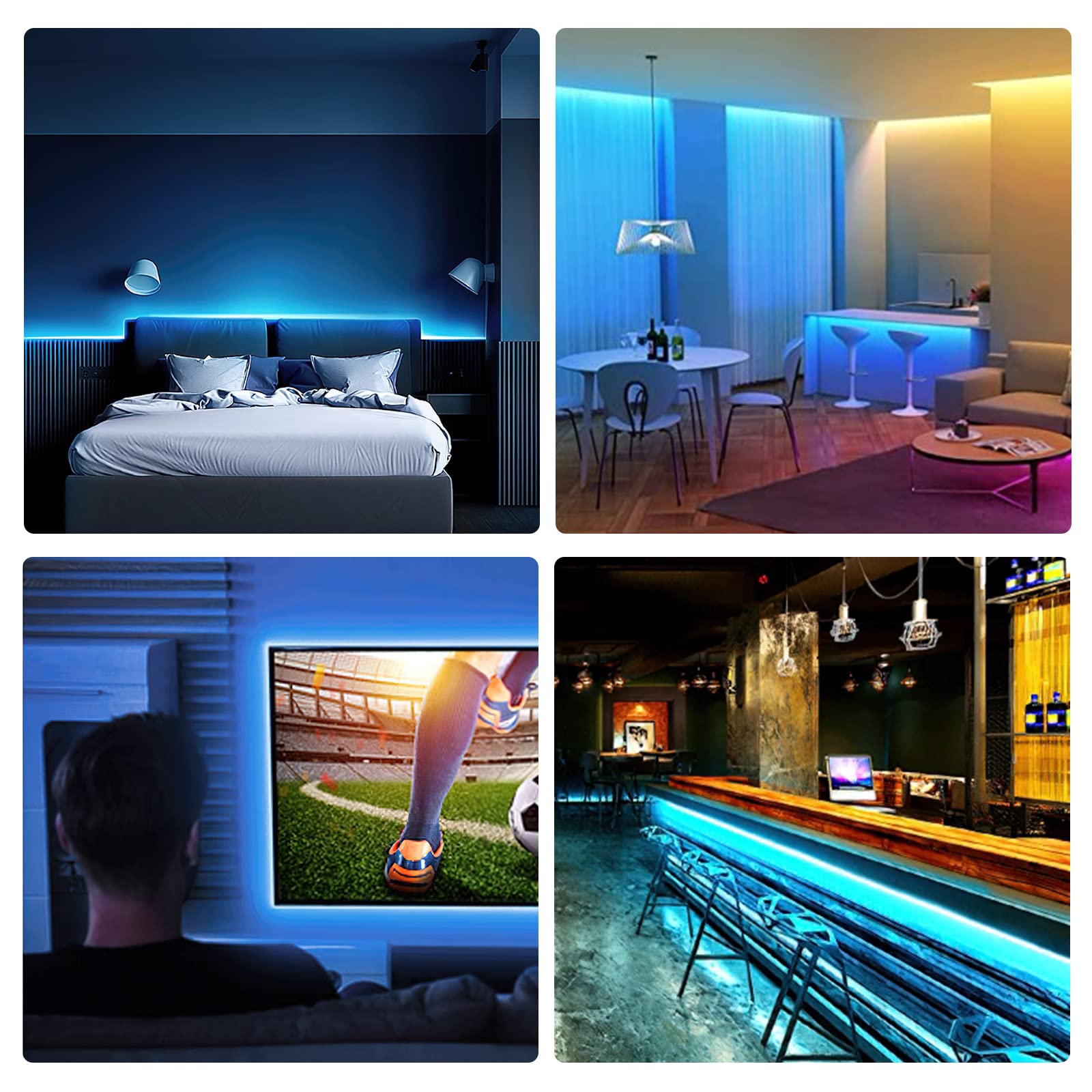 Galgreen Neon Rope Lights, Flexible LED Strip, 16.4ft, Waterproof, Dimmable Remote, Blue, Model st-ting-l166