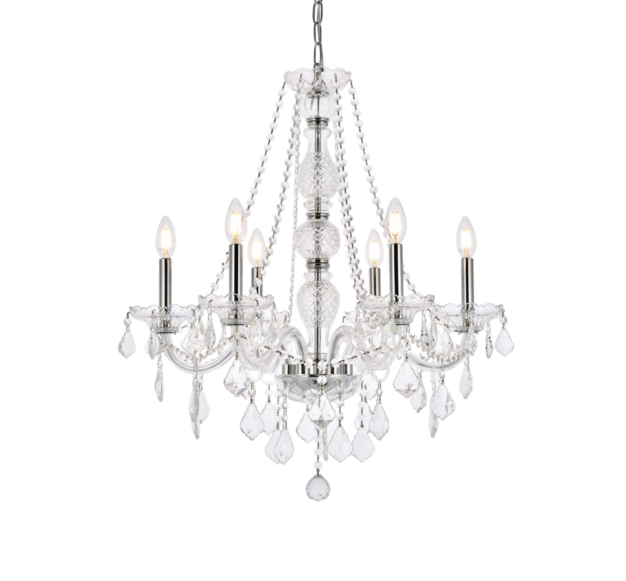 Elegant Lighting Value Verona 6 Light Chrome Chandelier Clear Royal Cut Crystal