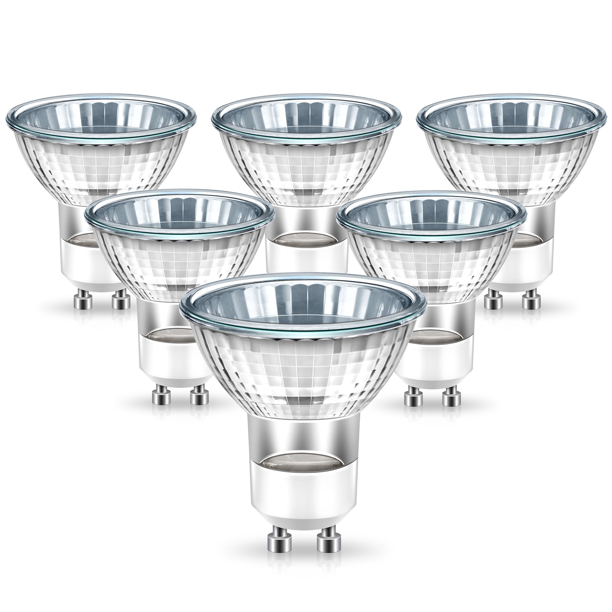 Flaspar Gu10 Halogen 50W Bulbs, Gu10+C 120V 50W Halogen Light Bulbs, 2800K Warm White, High Efficiency Dimmable Gu10 Light Bulb 