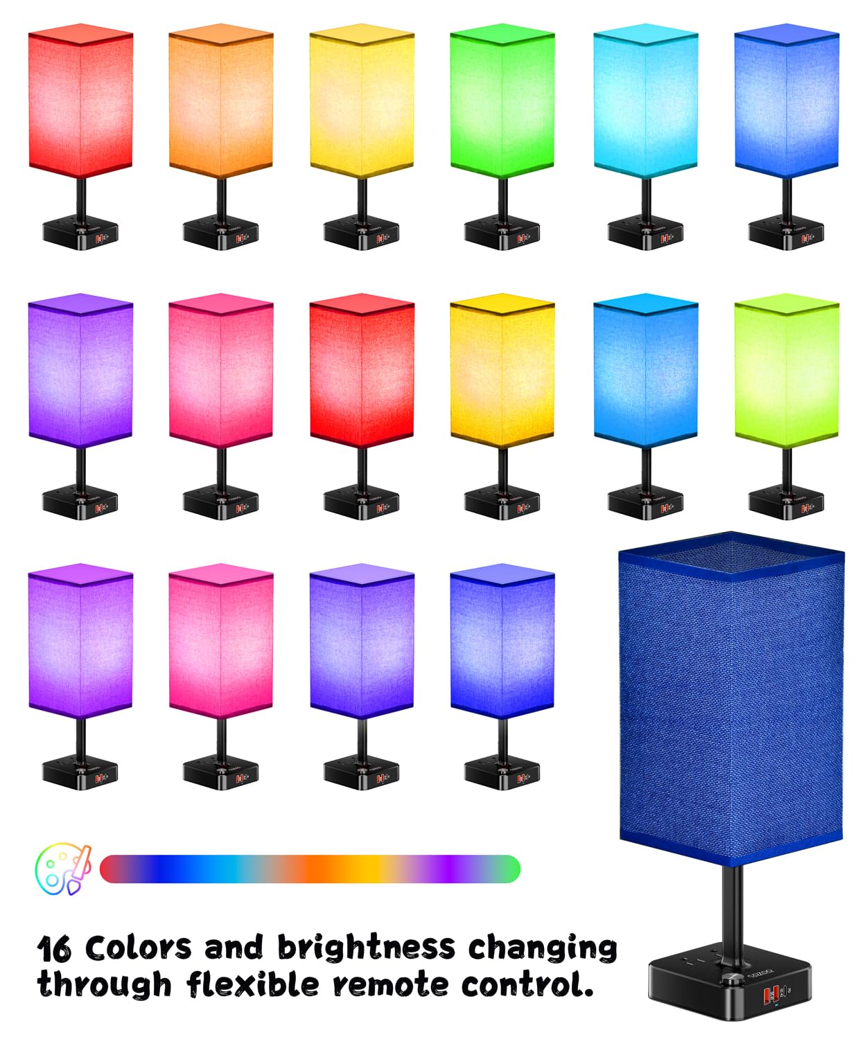 Smart Mood Lighting Rgb Color Changing Desk Lamp W/16 Million Hues Stepless Dimmable Warm-Cool White + Music Sync | Touch & App Control Bedside Nightstand Light For Gaming Home Office Bedtime Routines