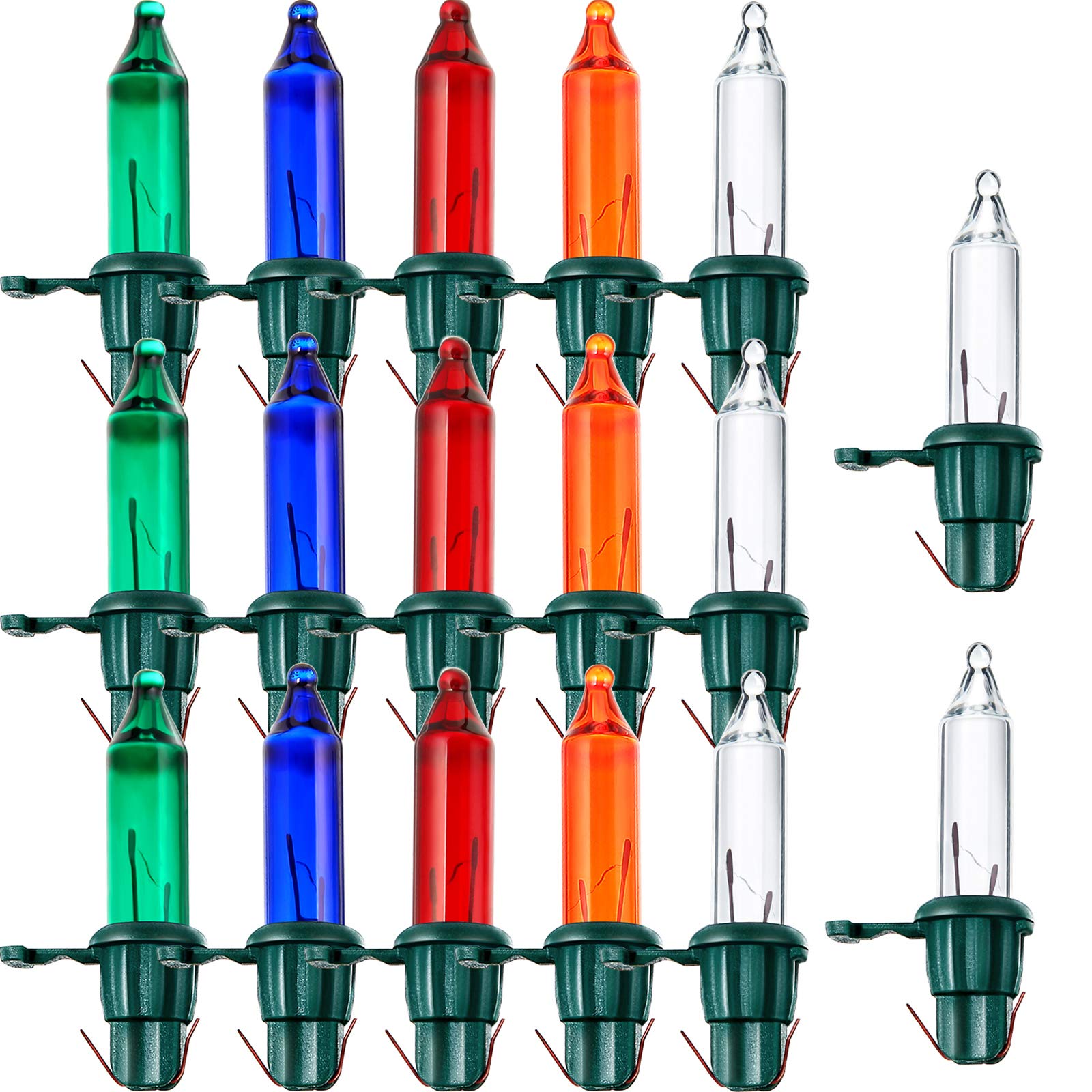 200 Count 2.5V Christmas 50/100/150/200 Count Mini Incandescent Wire String Lights Replacement Bulbs Indoor/Outdoor Christmas Lights Decorations For Home Xmas Tree (Green Base With Colorful Bulb)