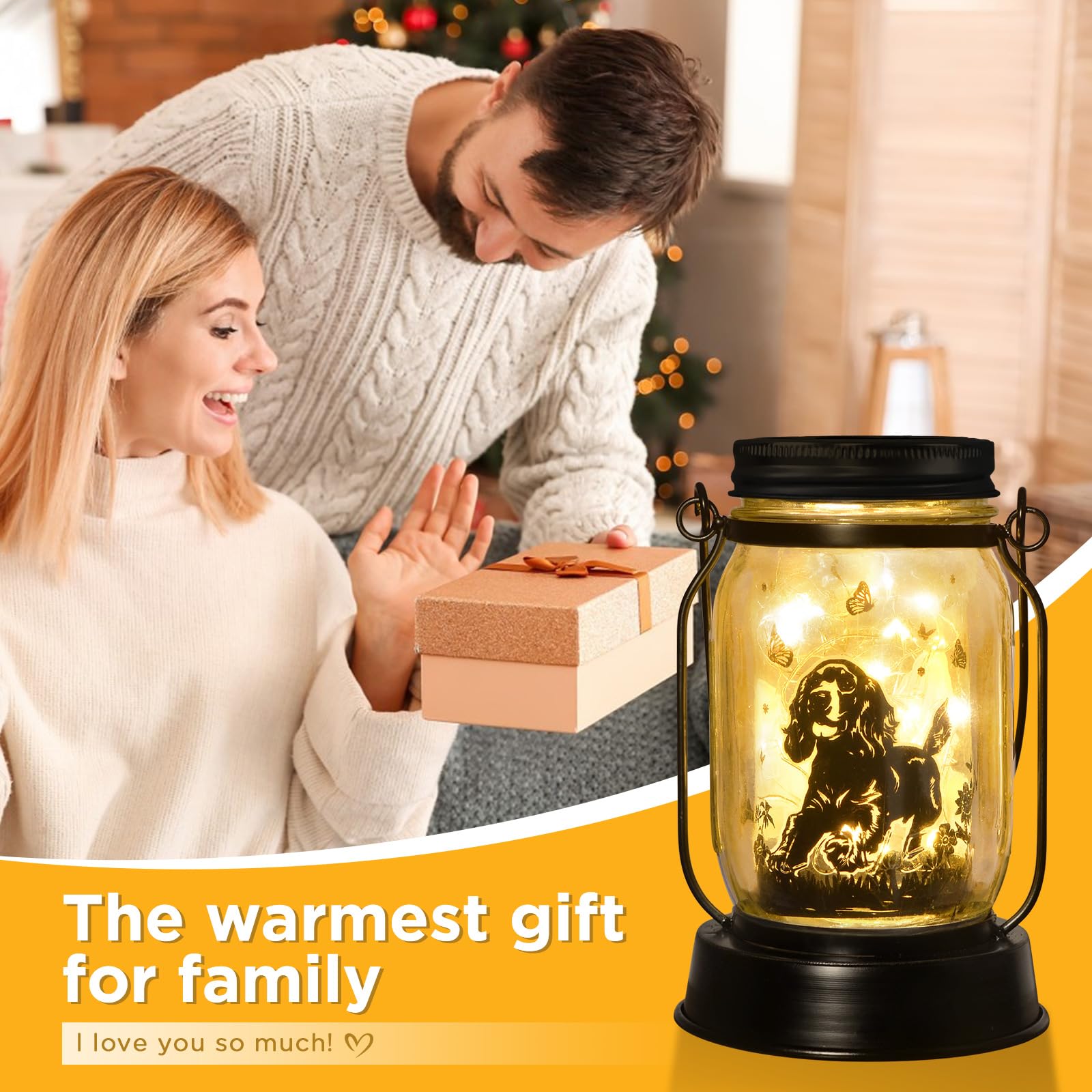 Cocker Spaniel Dog Gifts For Women/Men Cocker Spaniel Solar Lanterns Birthday Dog Lovers Lantern Pet Loss Dog Memorial Lights So