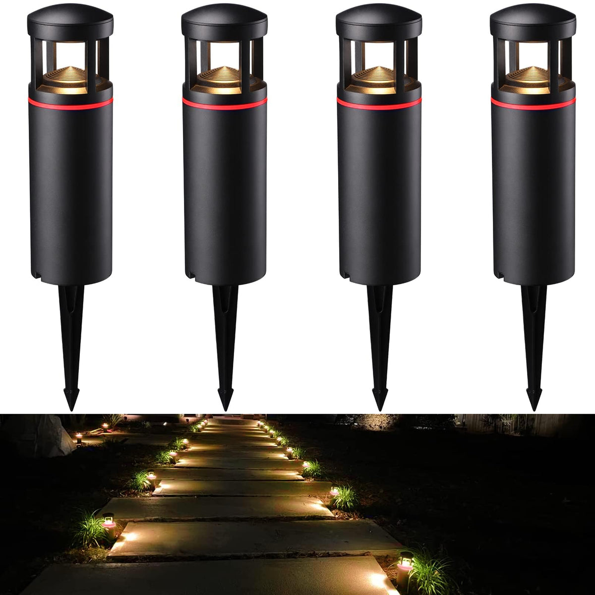 Traceway Light LEONLITE RGB Low Voltage Pathway Lights, 5W 12V AC/DC, Aluminum, IP65 ...