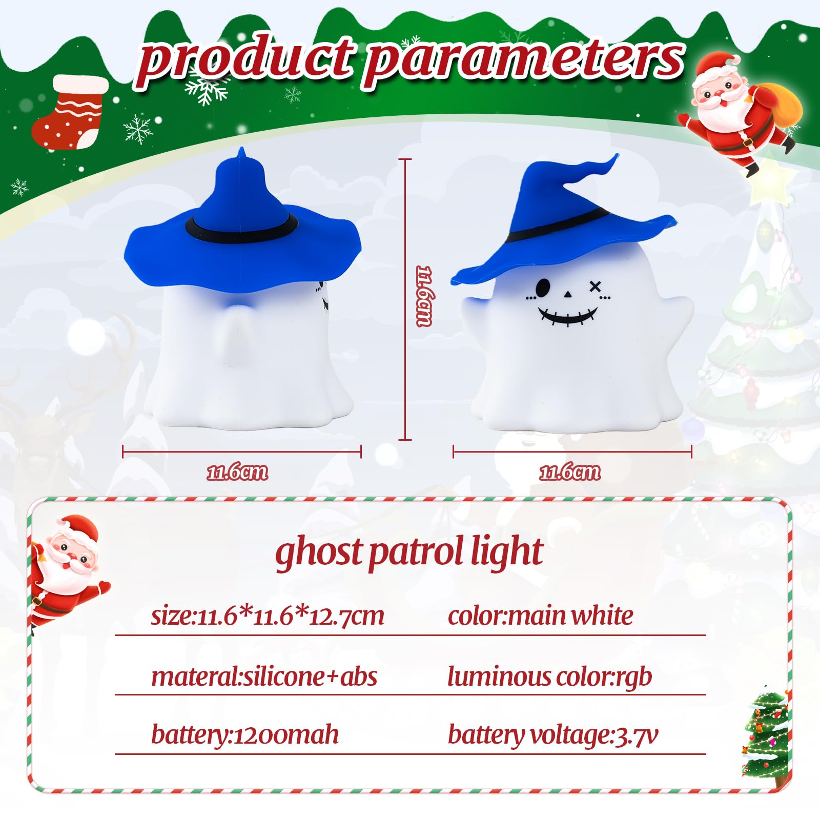 Umlaen Cute Night Light For Kids  Ghost Silicone Lamp Rechargeable Nursery Nightlight With Timer  Bedside Touch Lamp Color Changing For Toddler Baby Kids Decor  Christmas Gifts (Blue)