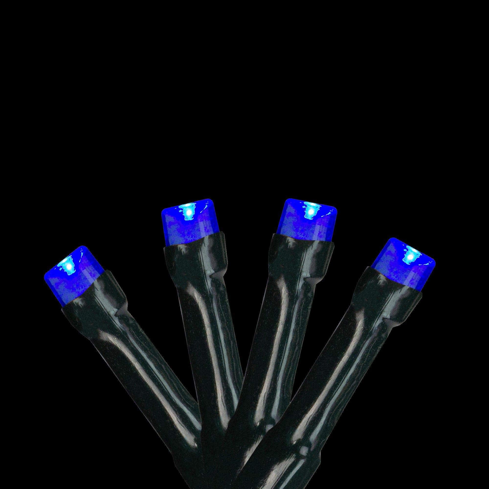 Northlight LED Christmas Lights - 20ct, 9.5 Green Wire, Battery Operated, Blue Plastic