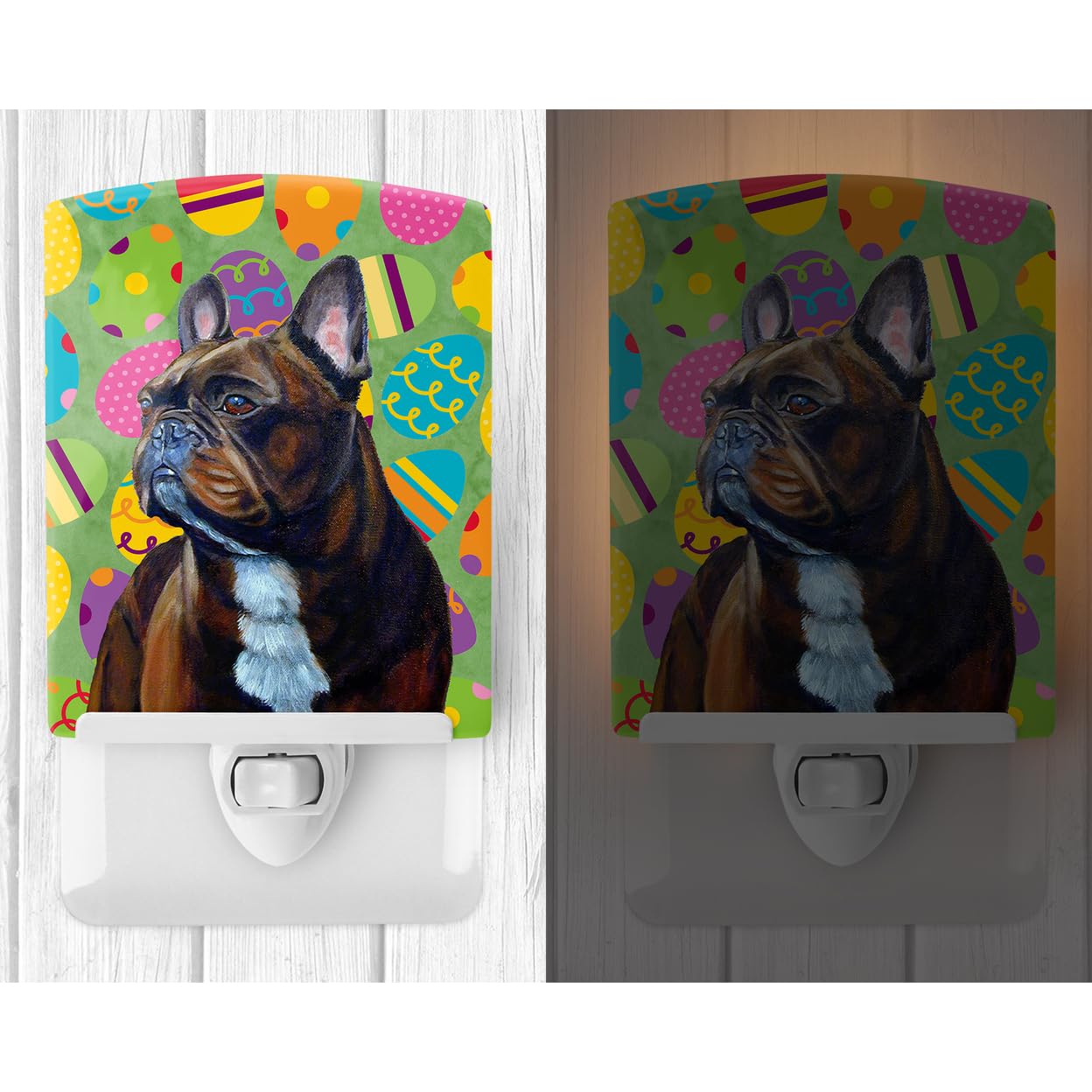Carolines Treasures Ceramic Night Light, French Bulldog Design, UL-Certified, 6x4x3 inches, Multicolor, Model LH9430CNL