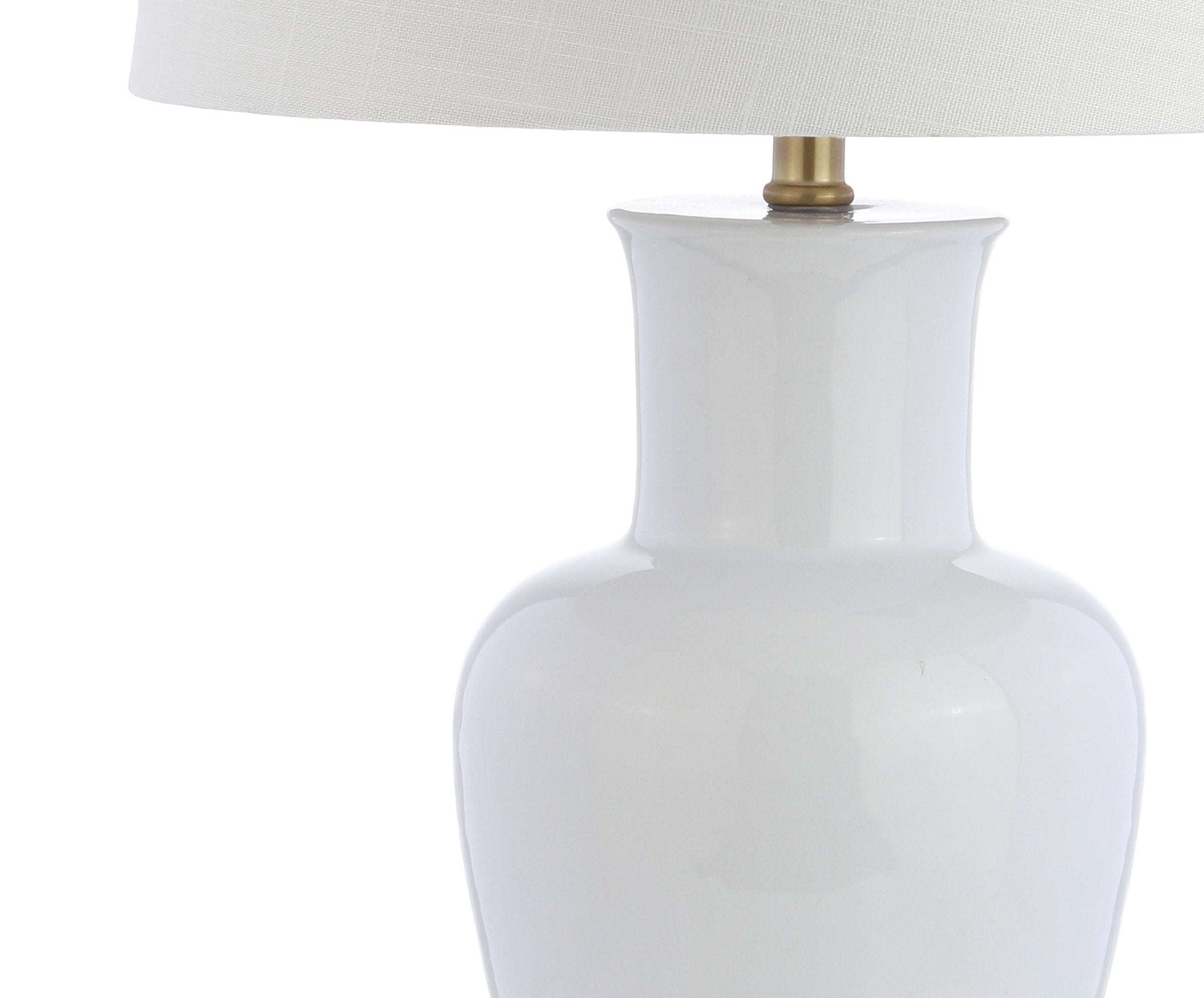 JONATHAN Y Ceramic LED Table Lamp, 29in Traditional Transitional Design, White/Gold, Model JYL4026A