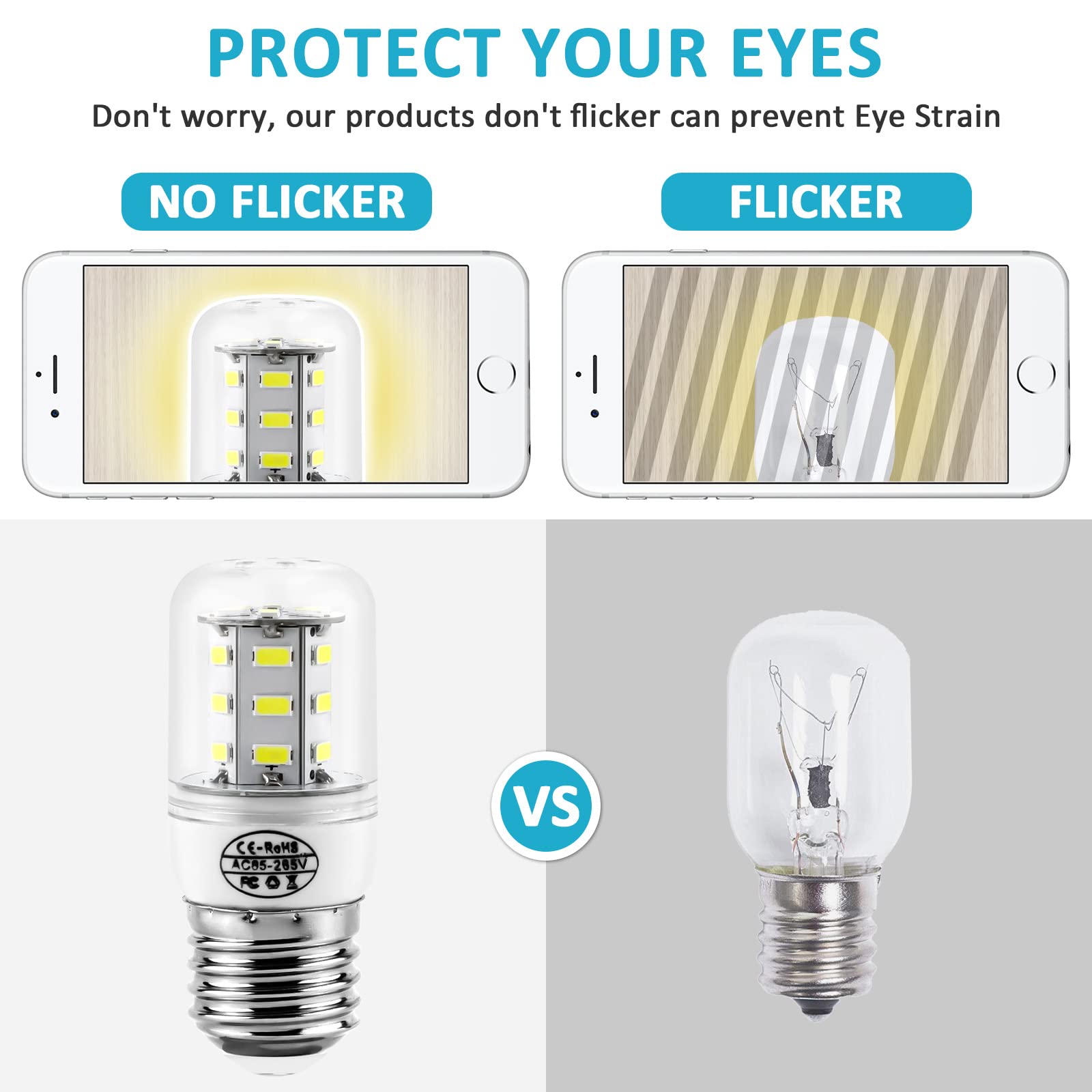 Kei D34L Refrigerator Led Light Bulb 4Pack (85V-265V White Light) 3.5W