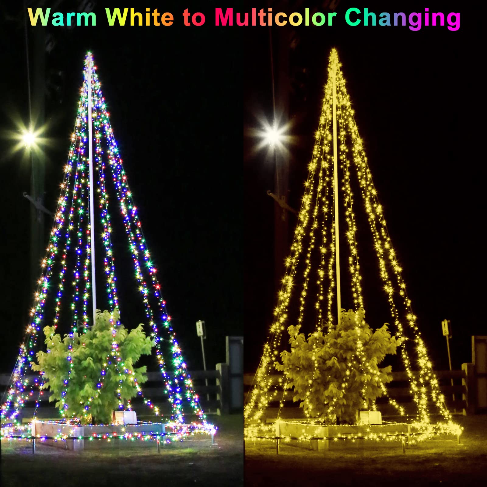 Decute 500LED Fairy String Lights, Warm White & Multicolor, Dimmable with Remote, Copper Wire, 164FT, UL Certified