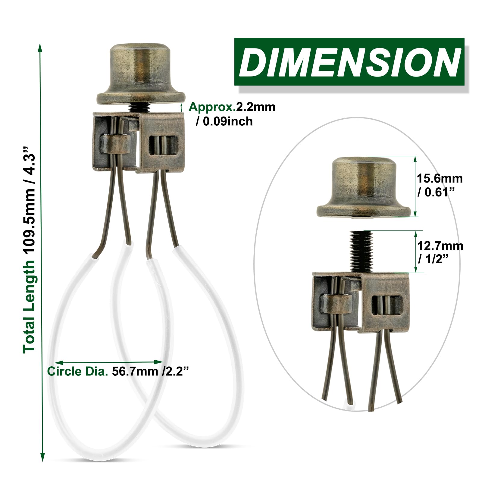 EMNOOTI Lamp Shade Clip Adapter with Finial & Levellers, Bronze Color, 2PCS, Model SL-VG106, Silicone & Heavy Duty Metal