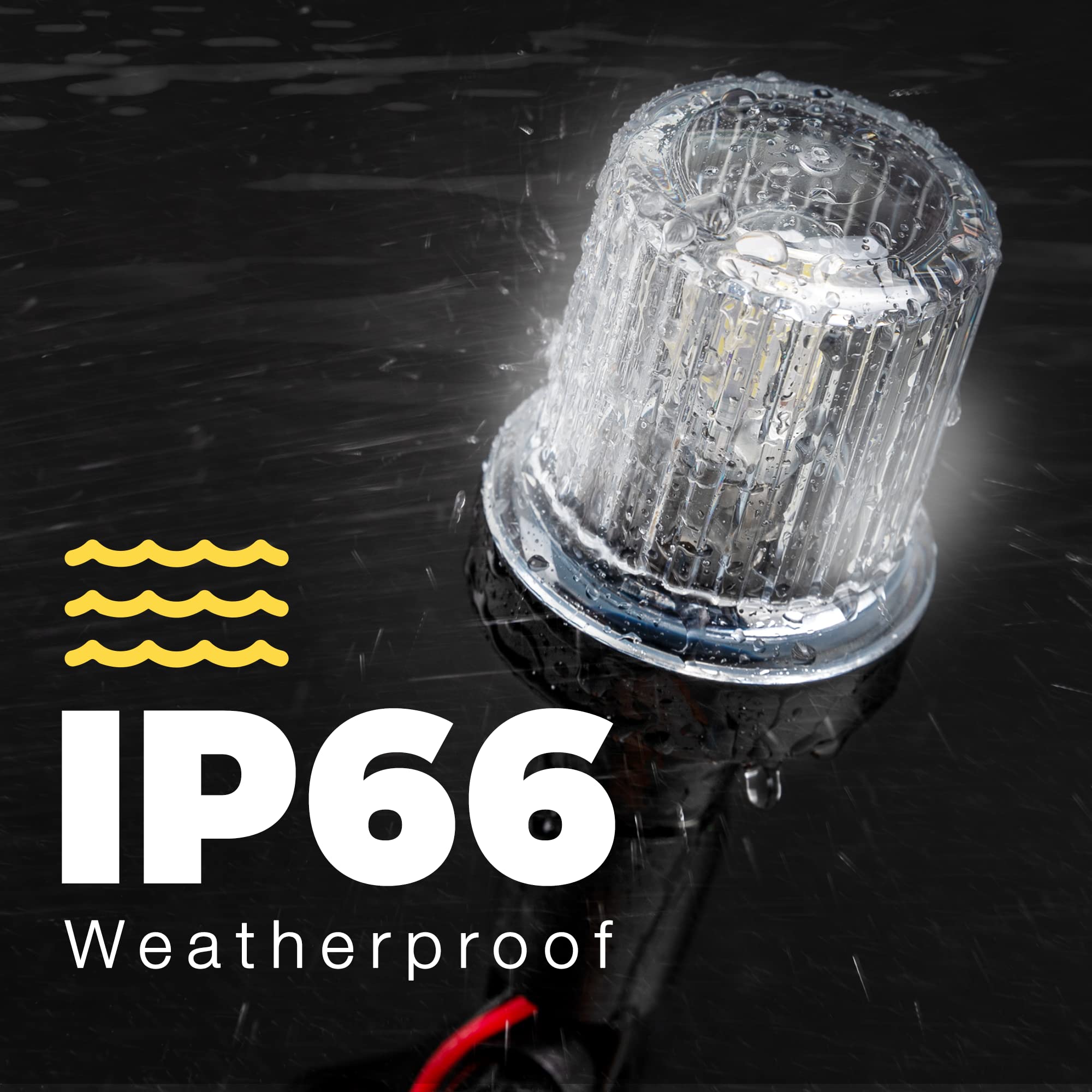 Everbeam P800 Adjustable Stainless Steel Anchor Light - 360° Visibility, 3 Nautical Miles, Weatherproof, Black